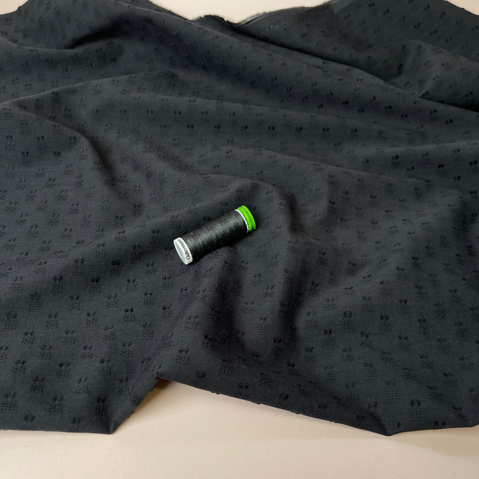Black Cotton Dobby Fabric