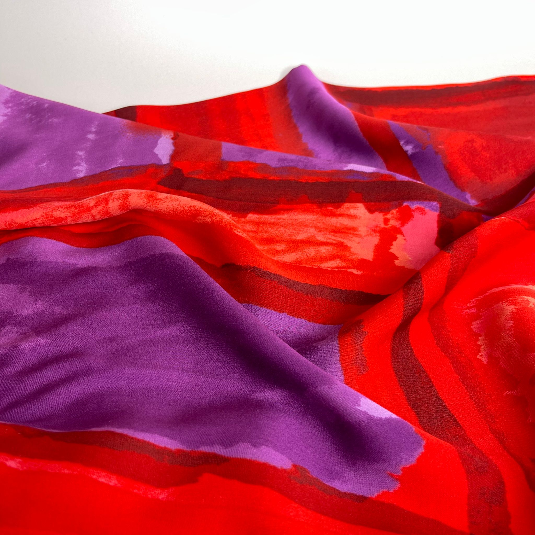 REMNANT 0.6 Metre - Artists Canvas in Red Viscose Sateen Fabric
