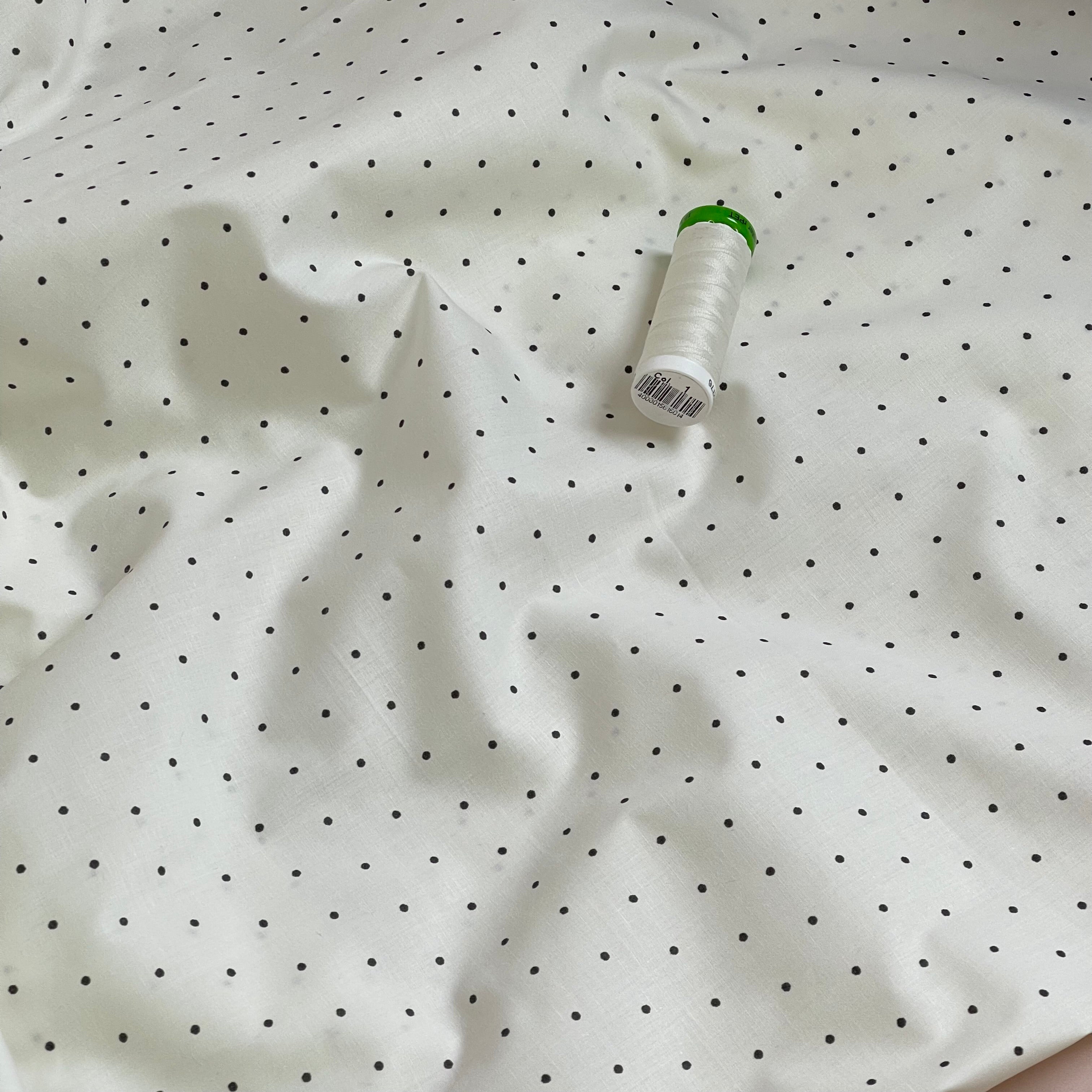 Ex-Designer Deadstock - Micro Polka Dot Cotton Poplin Fabric