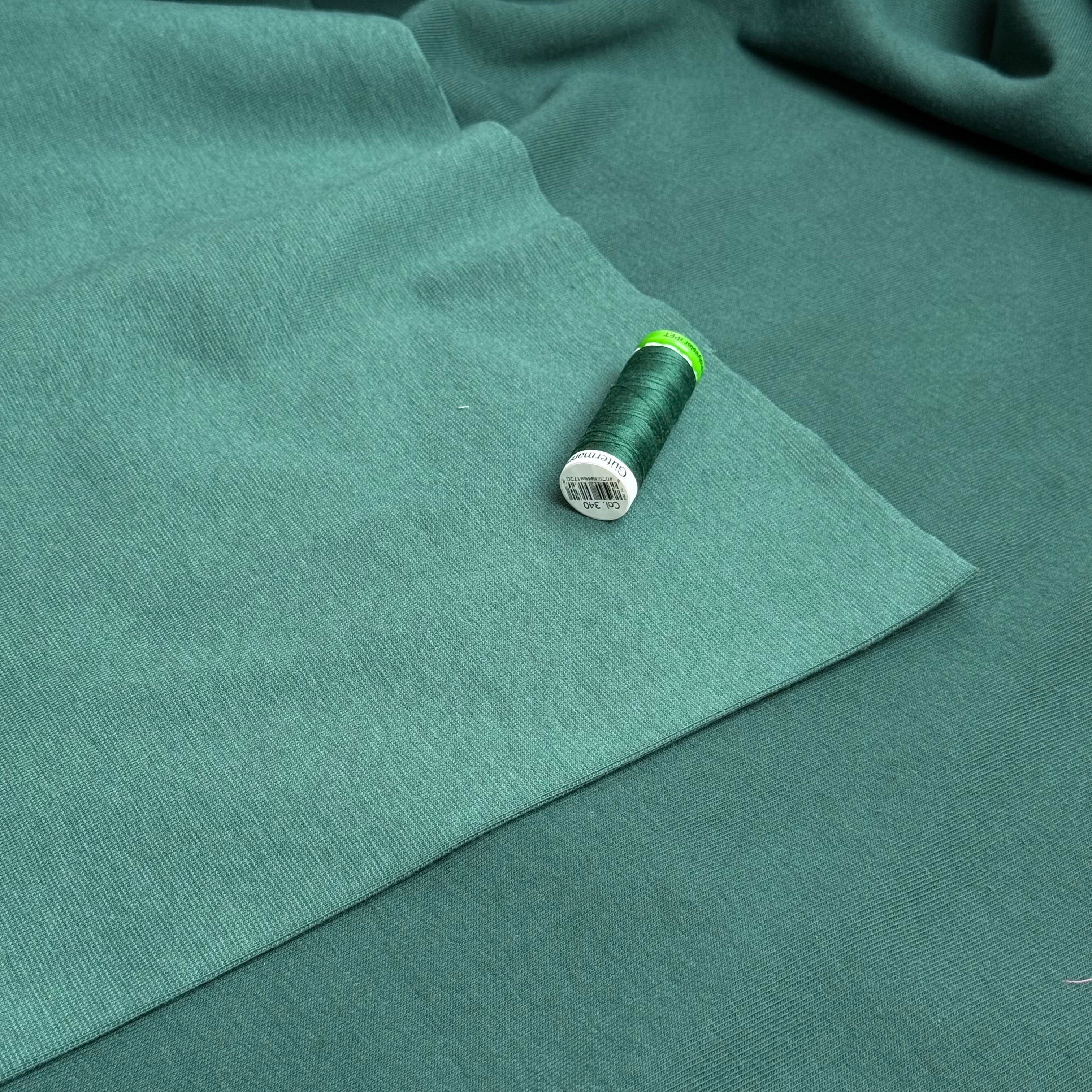 Dark Green Tabular Cotton Cuff Ribbing Fabric