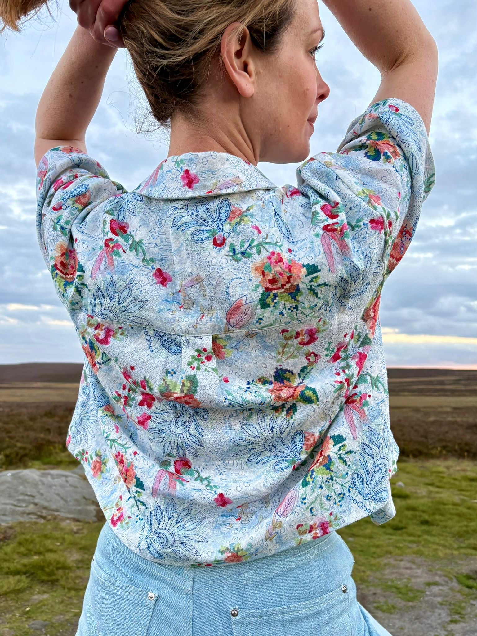 Sewing Kit - Frida Shirt in Yarn Dyed Cotton Jacquard Fabric