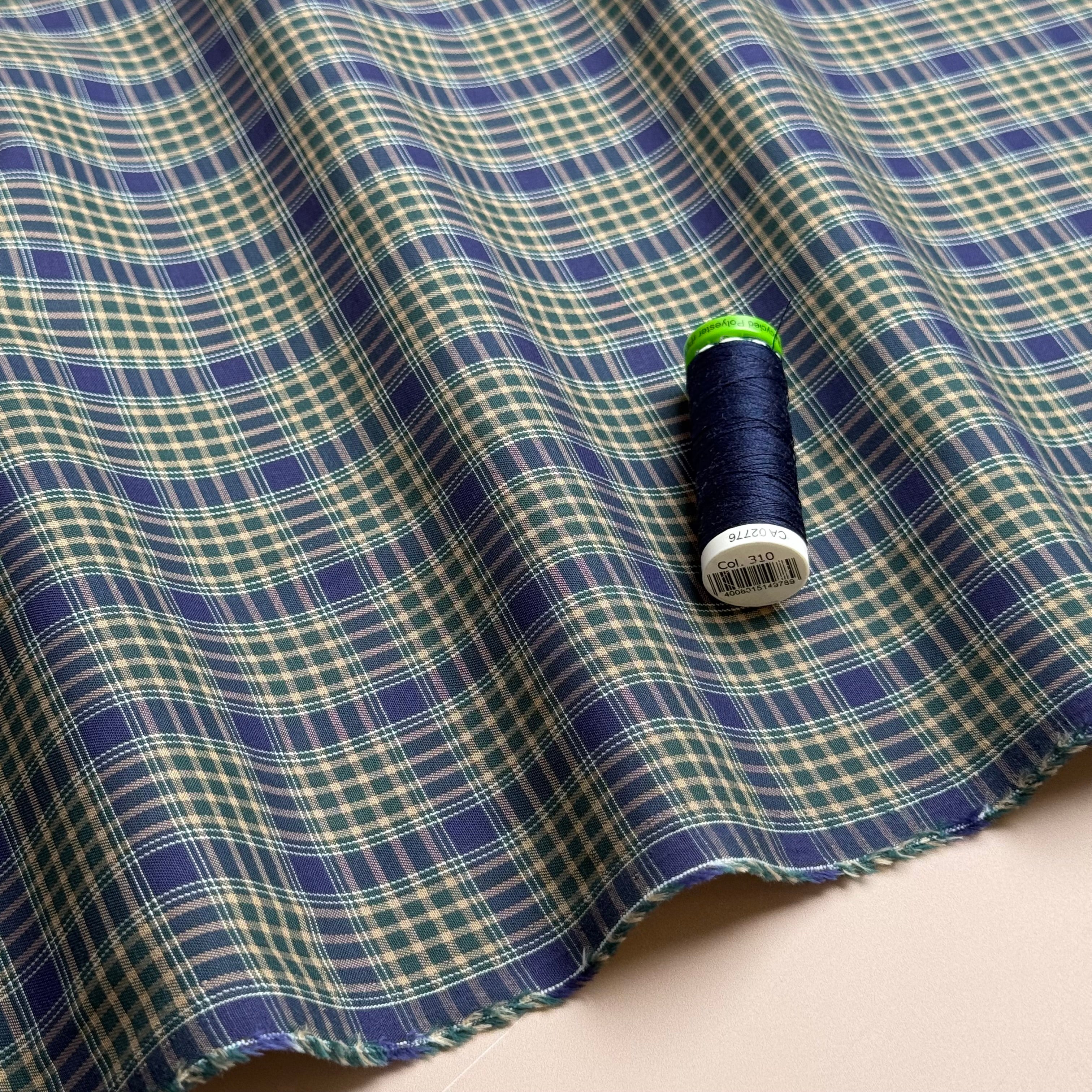 Ex-Designer Deadstock Yarn Dyed Checks Fine Cotton Fabric