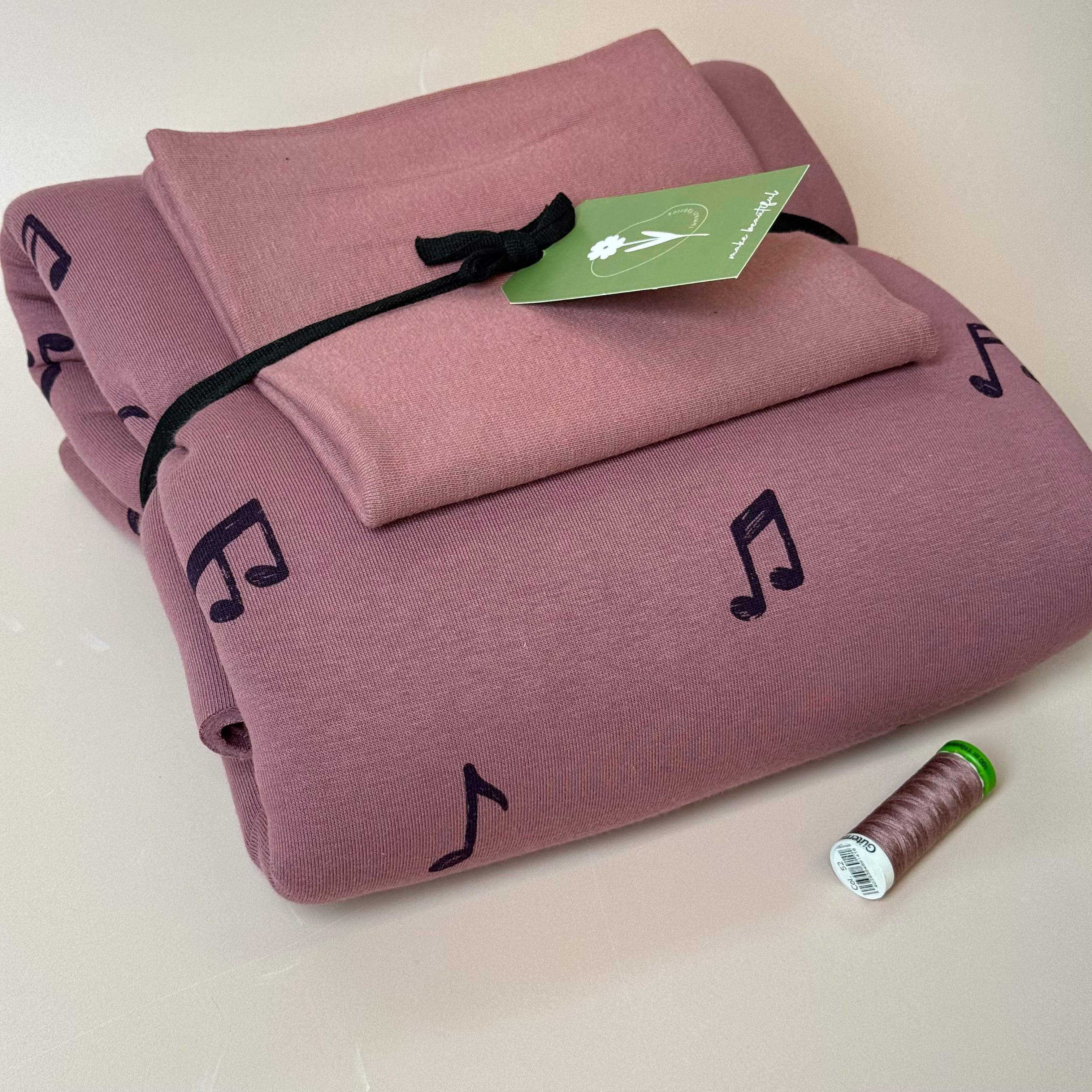 Colour Bundles - Music Notes Mauve Sweatshirt & Ribbing