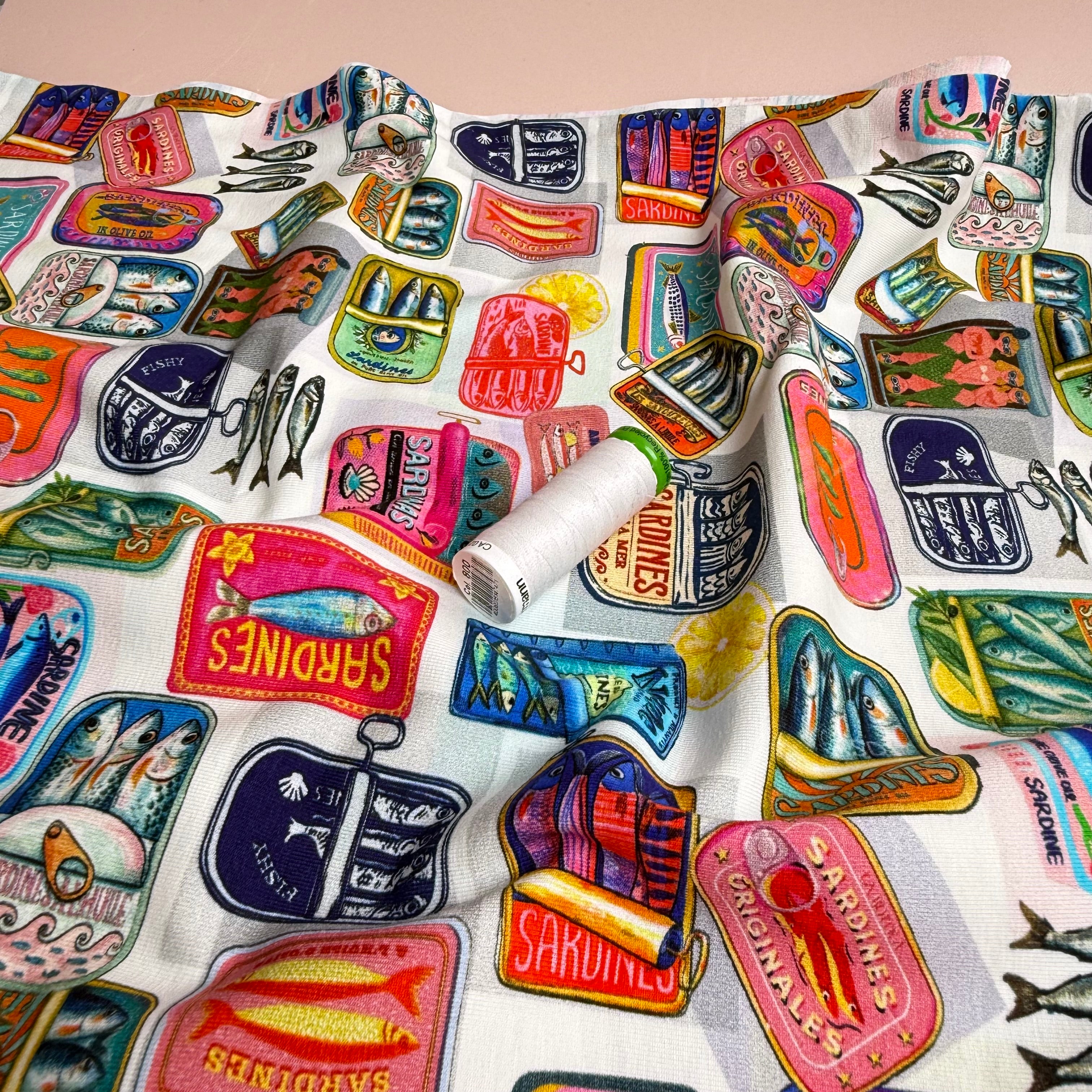 Sardine White Cotton Jersey Fabric