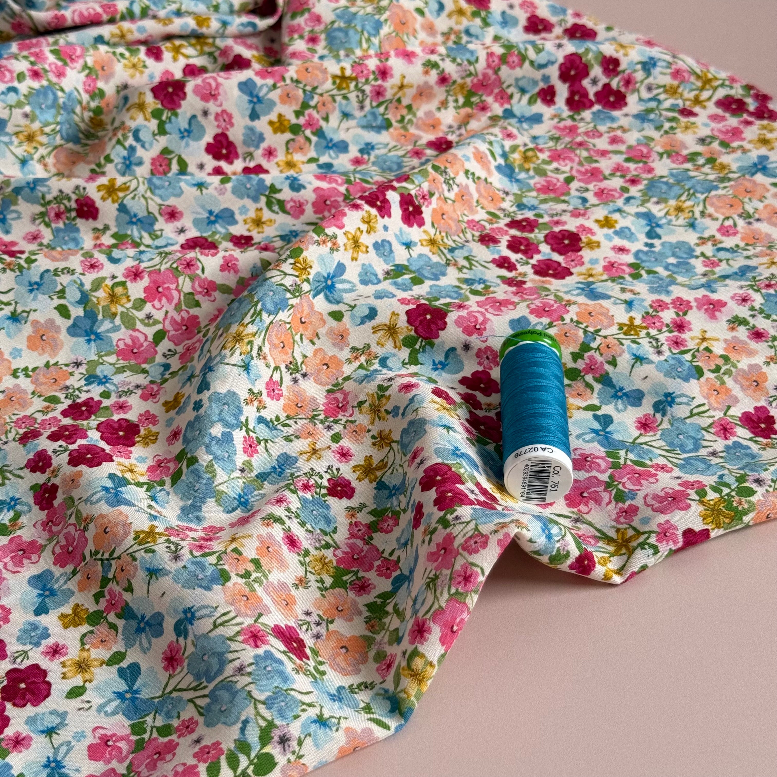 Ditsy Blooms Viscose Poplin Fabric