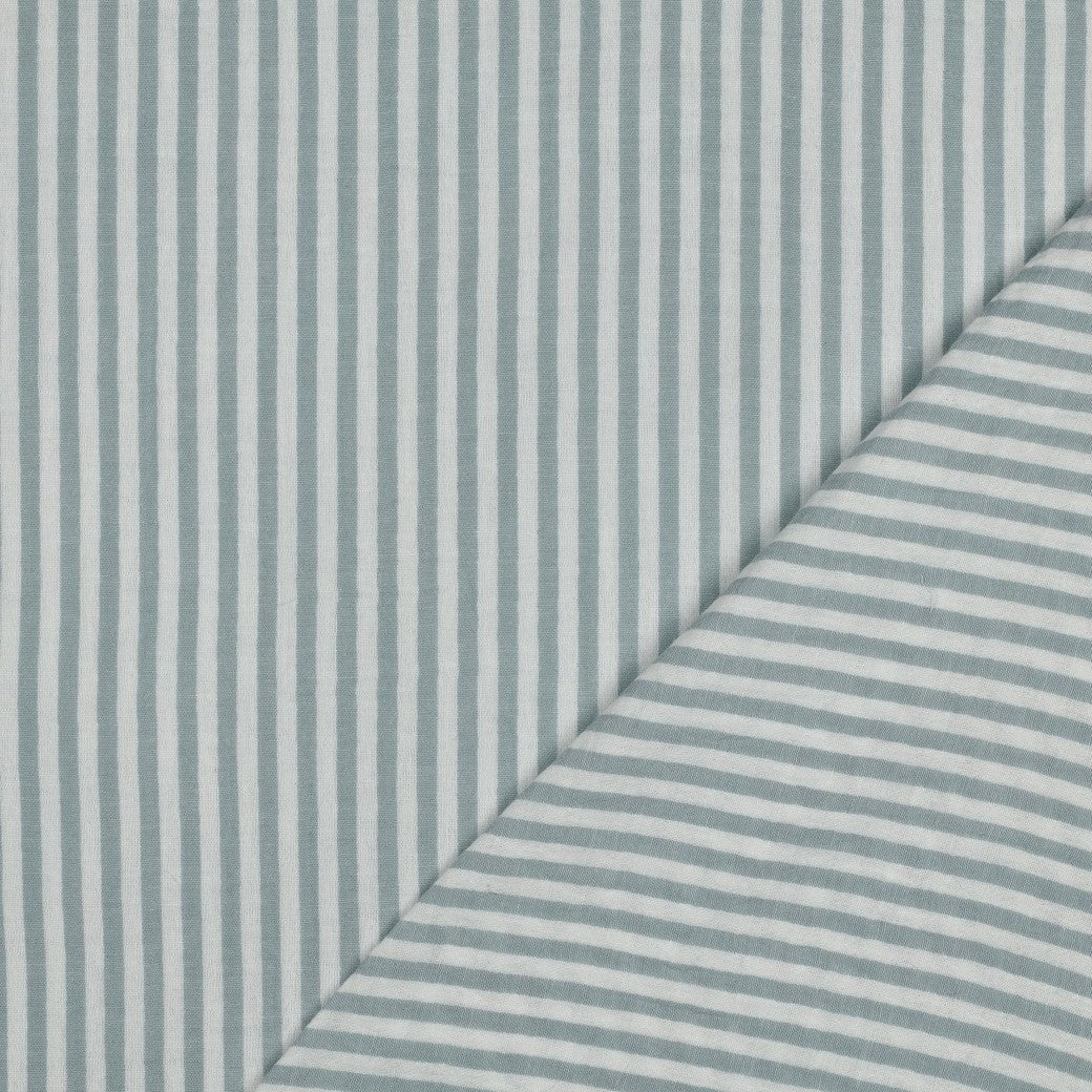 Yarn Dyed Stripes Cotton Double Gauze in Sage
