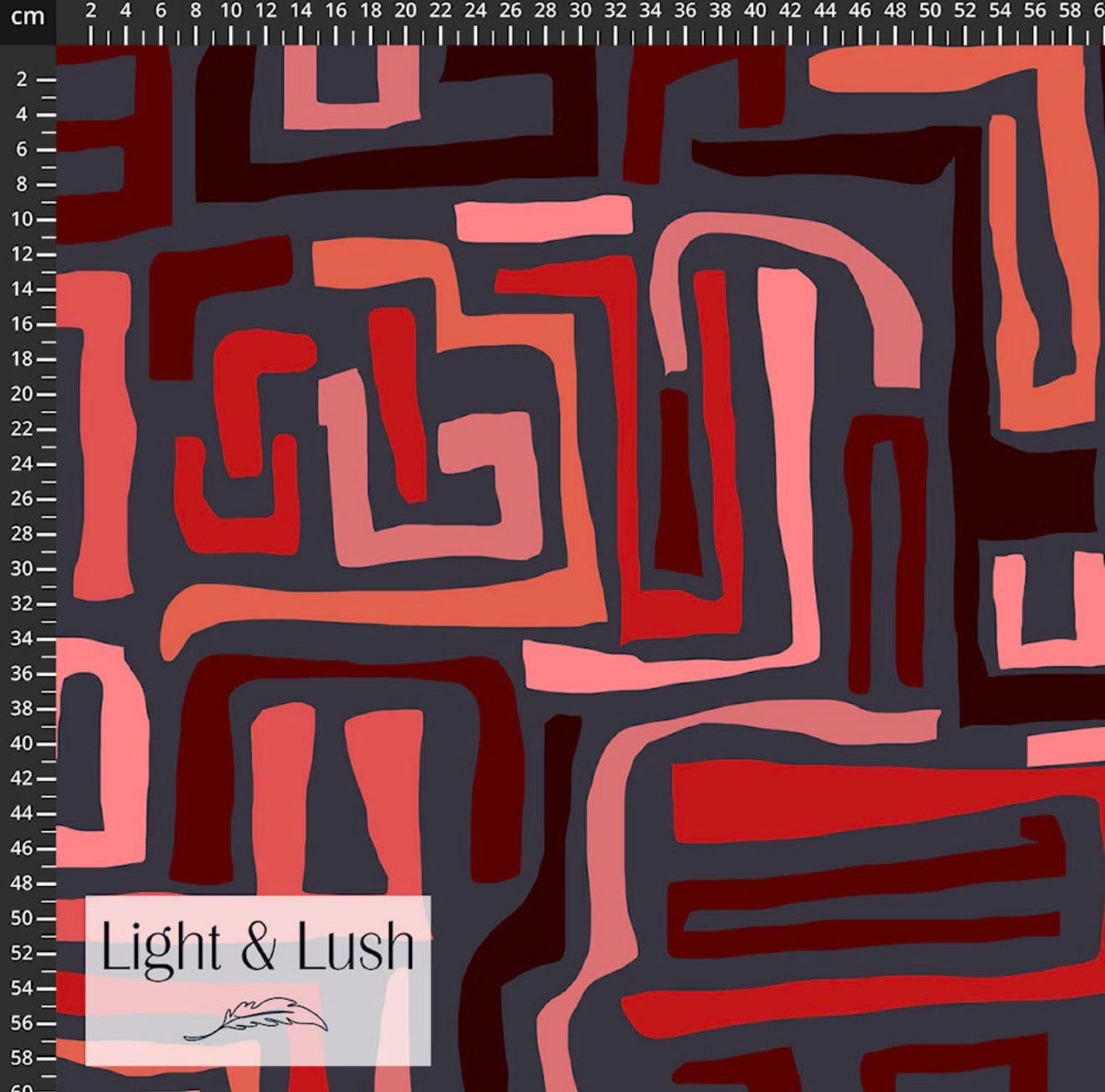 Light & Lush - Coral Pink Maze Viscose Twill Fabric