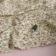 Ditsy Meadow on Embroidered Cotton Voile Fabric