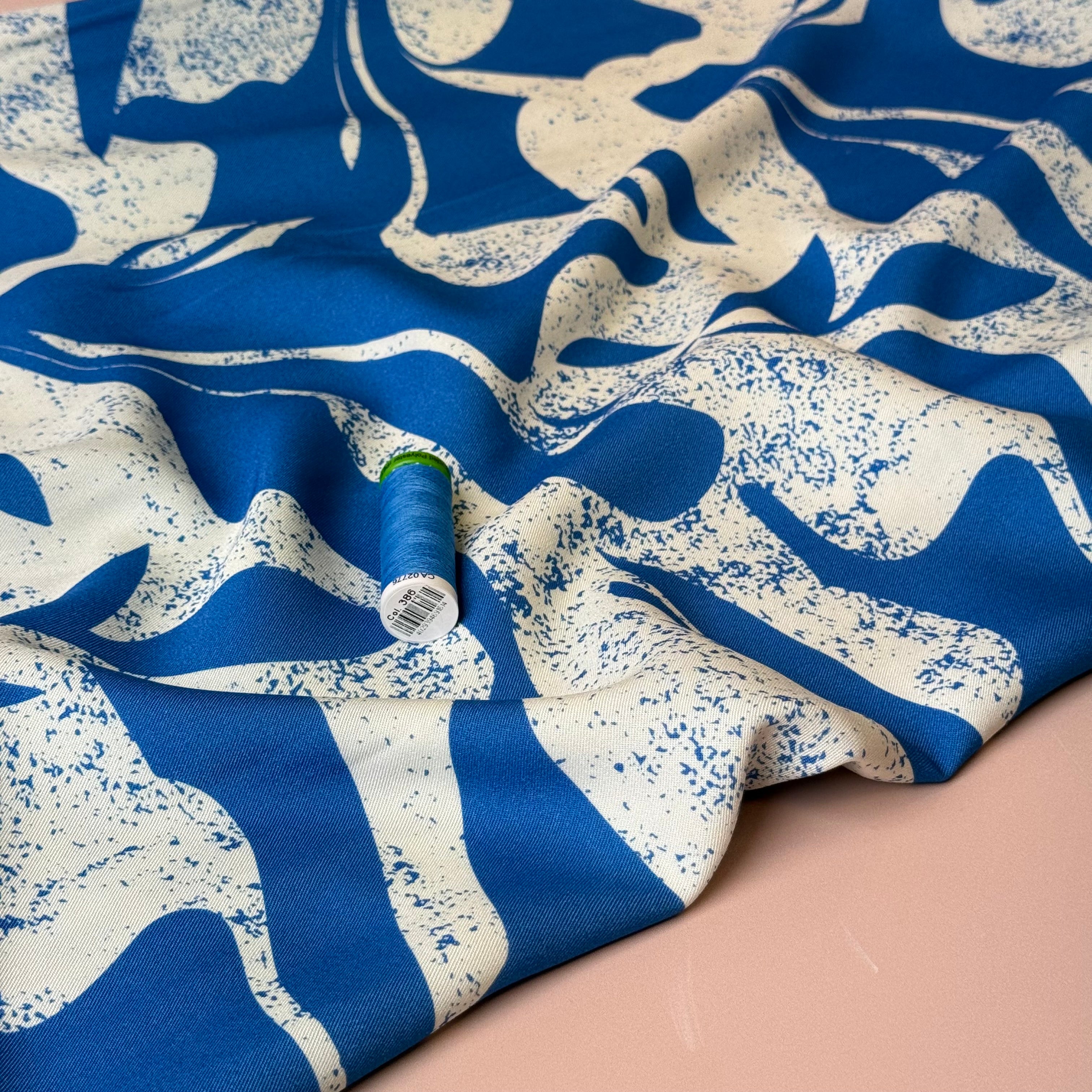 Light & Lush - Mediterranean Waves Viscose Twill Fabric