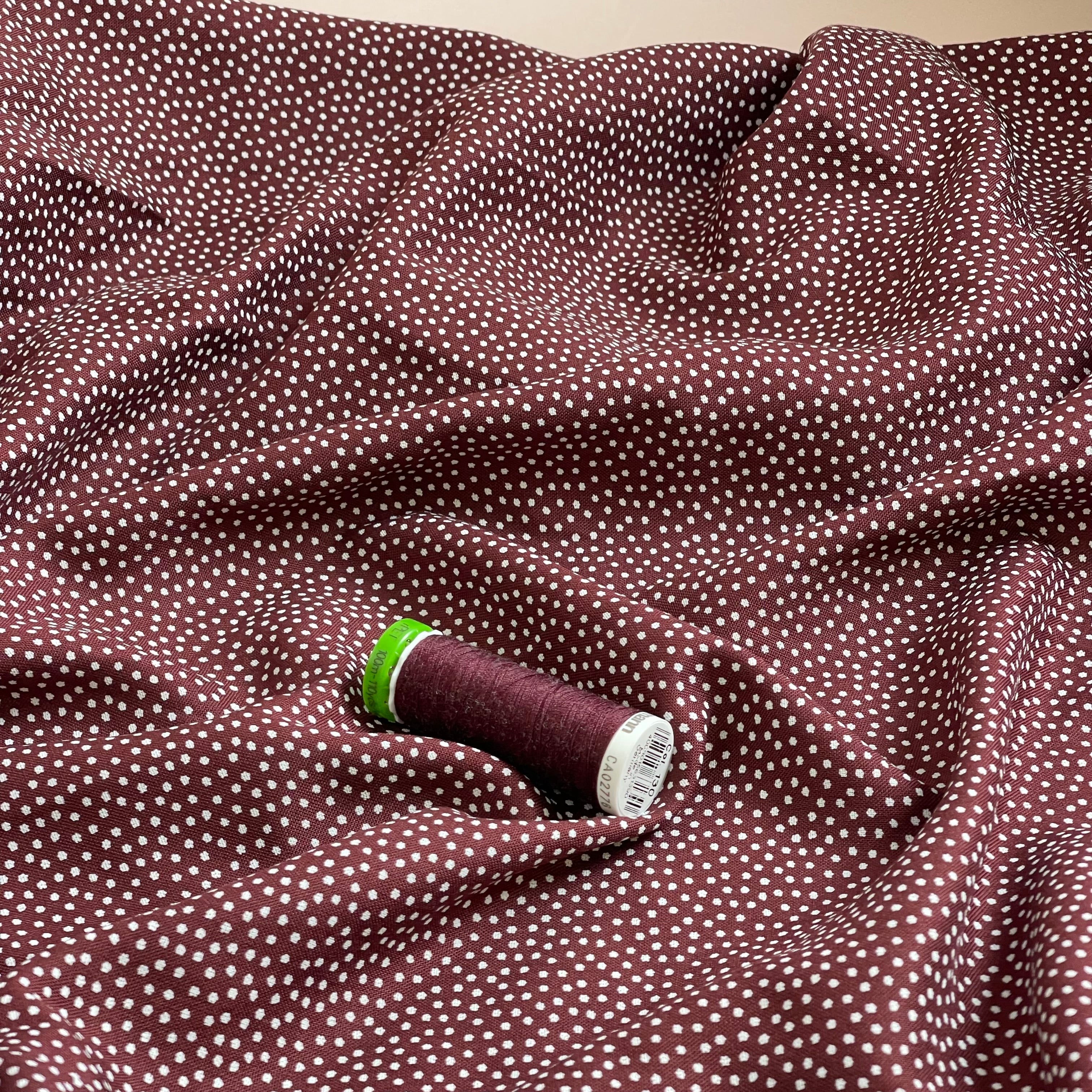 Ex-Designer Deadstock - Scattered Spots on Port Viscose Fabric