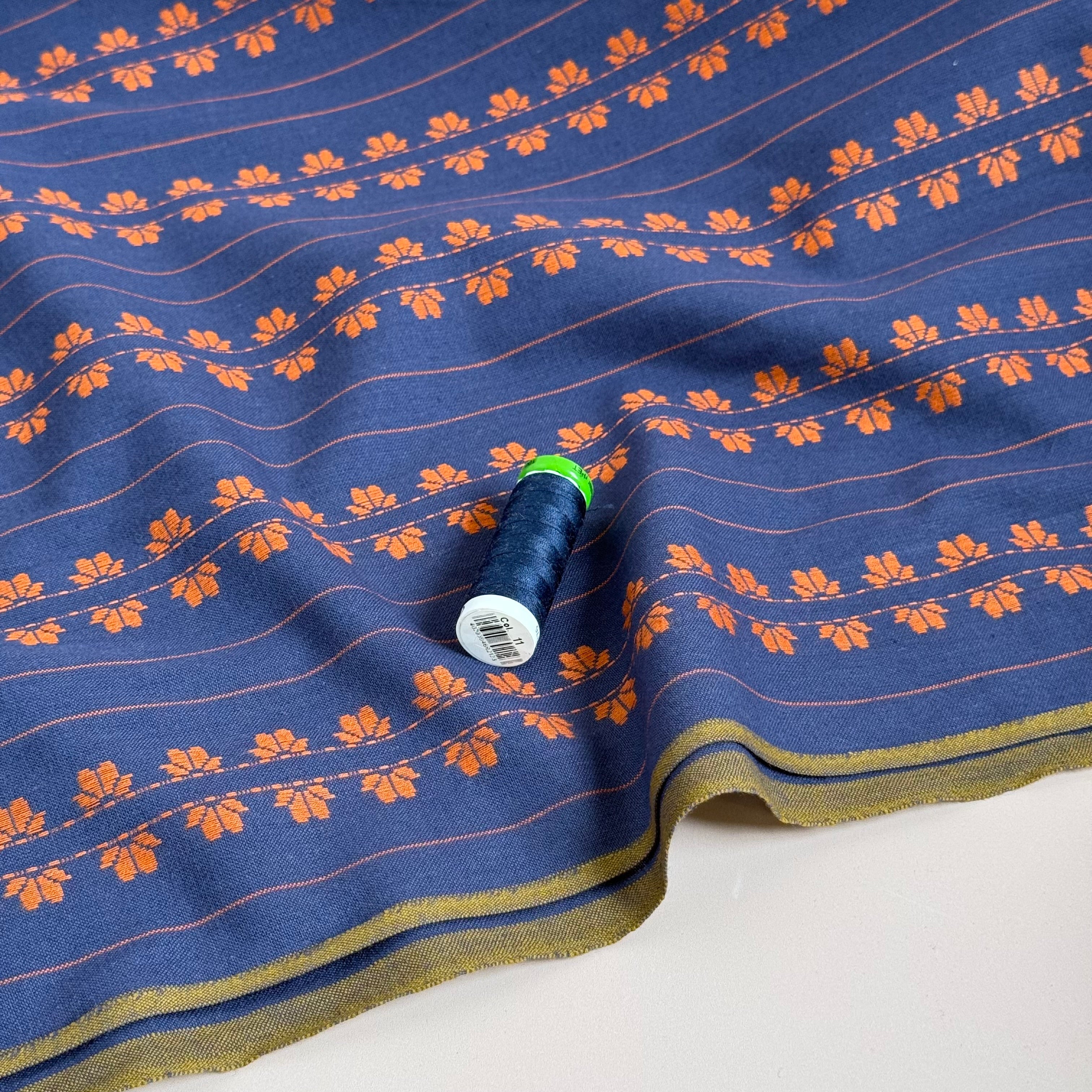 Fableism Supply Co - Fine and Dandy Deco Stripe in Navy & Spice Yarn Dyed Cotton