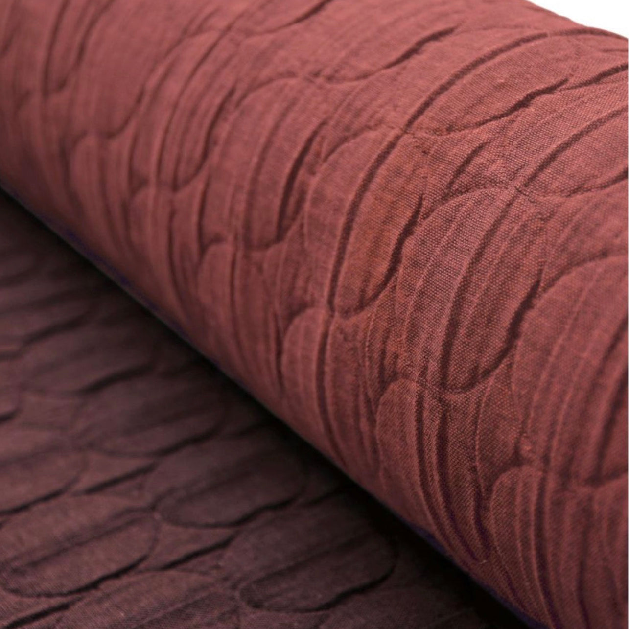 Cousette - Circles Quilted Jacquard Fabric in Chocolate