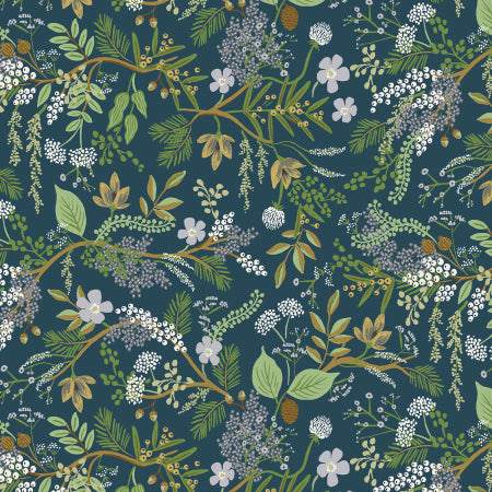 Rifle Paper Co - Juniper Forest in Evergreen Cotton Fabric from English Rose