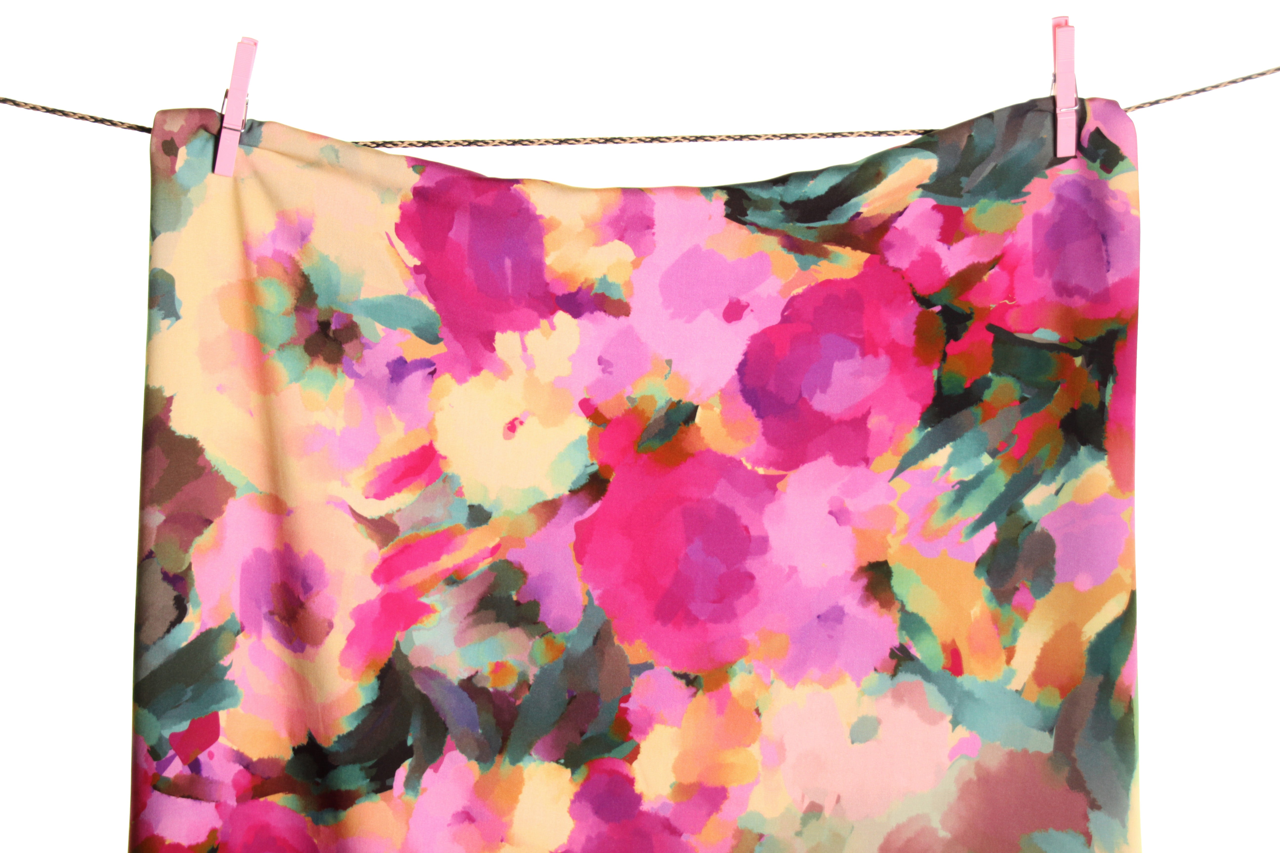 Atelier Jupe - Colourful Watercolour Viscose Fabric
