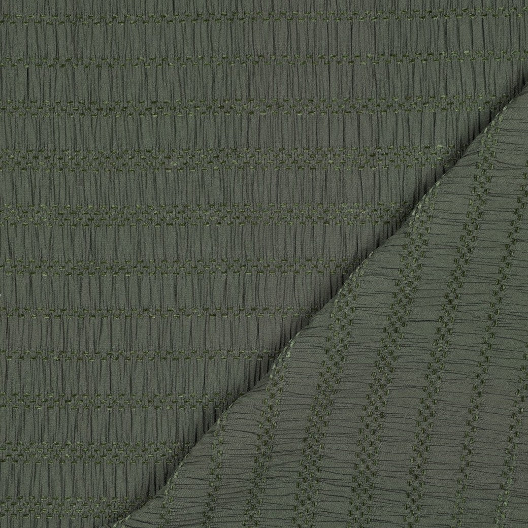 Chenille Jacquard Fabric in Army Green