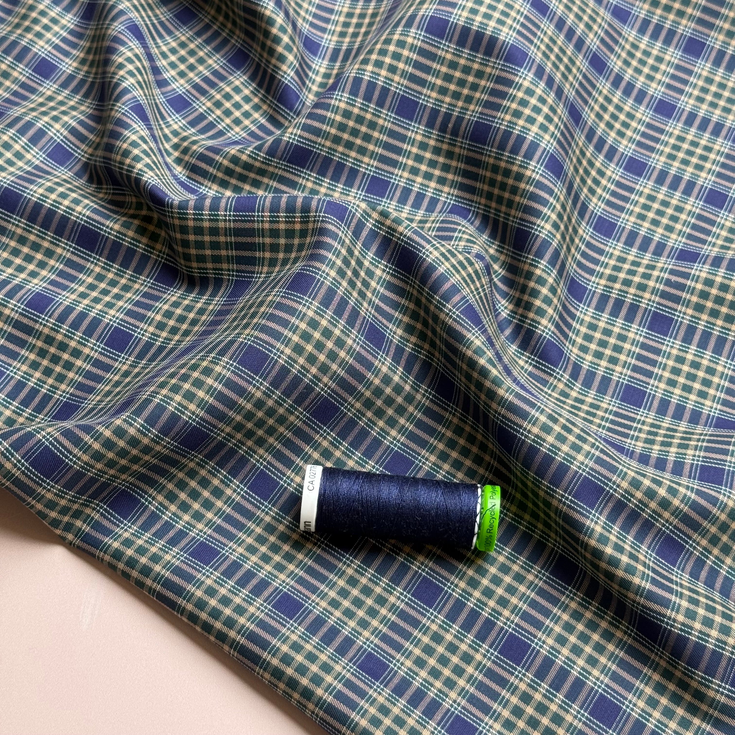 Ex-Designer Deadstock Yarn Dyed Checks Fine Cotton Fabric