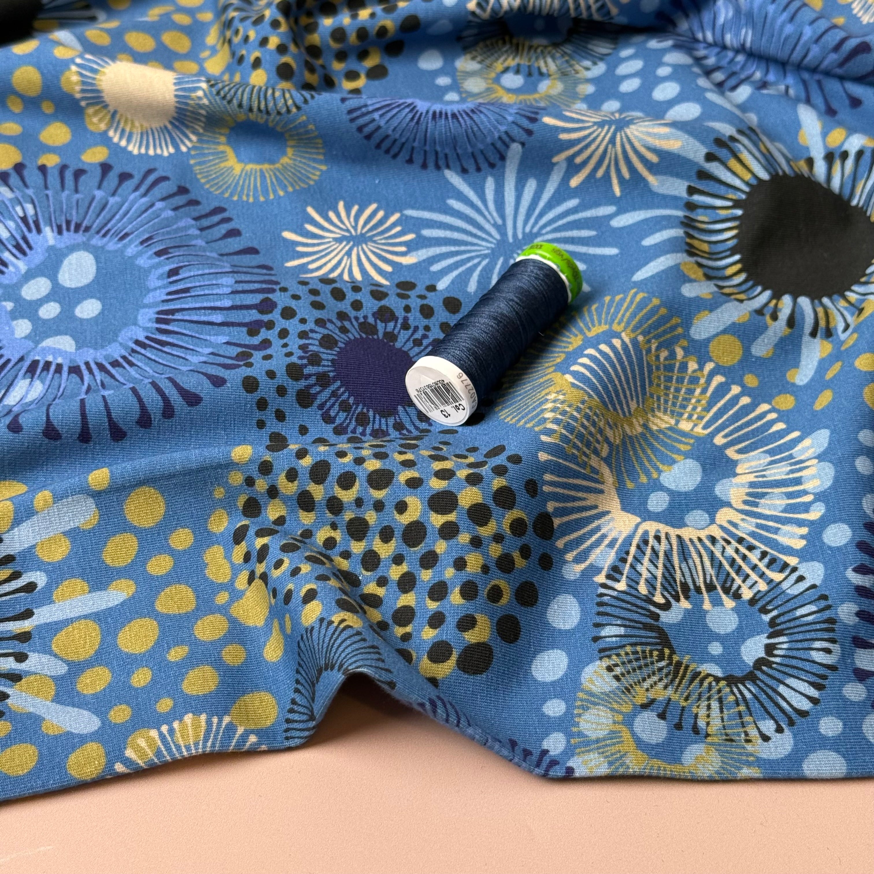 Danish Design - Fireworks Blue Cotton Jersey