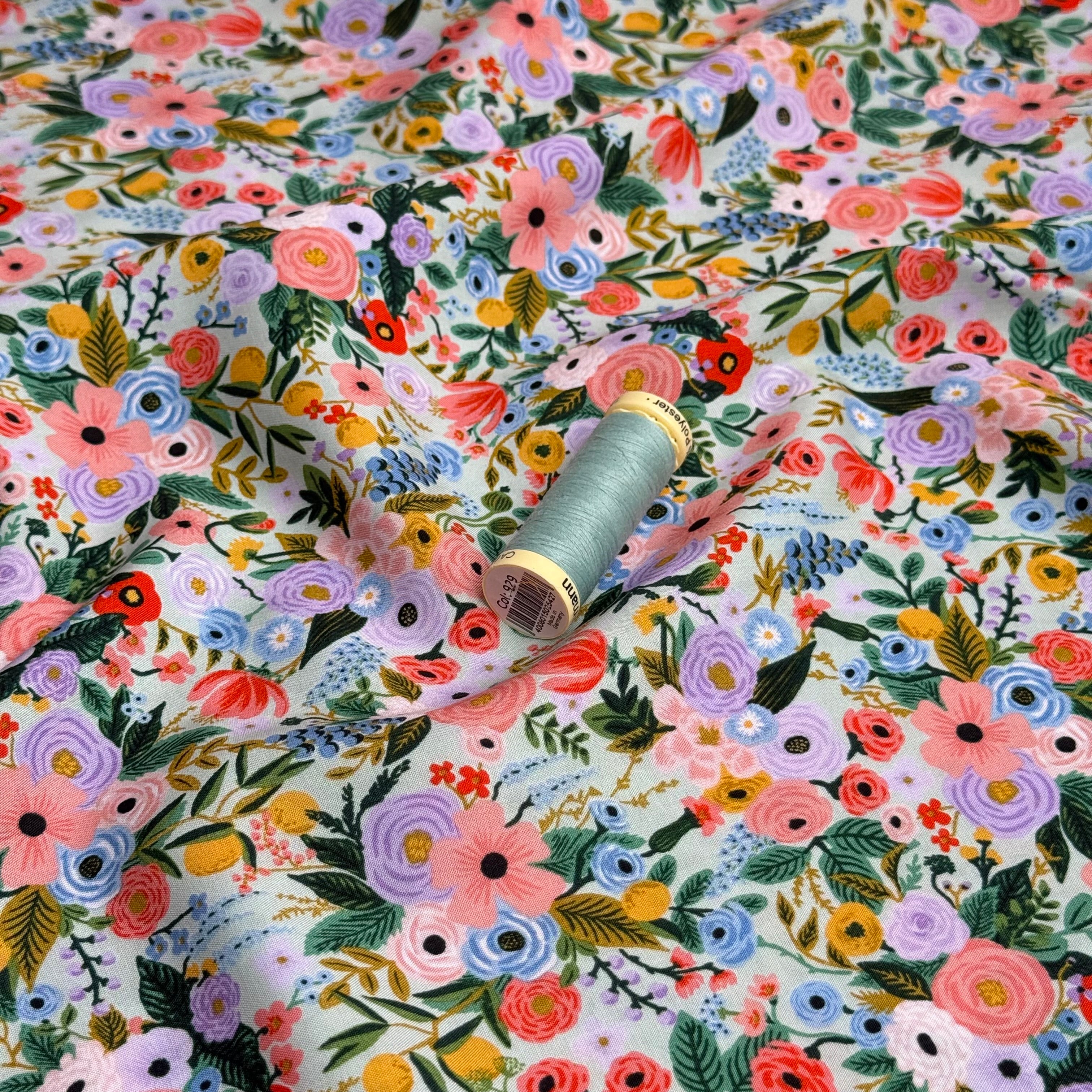Rifle Paper Co -  Petite Garden Party in Mint Rayon Fabric