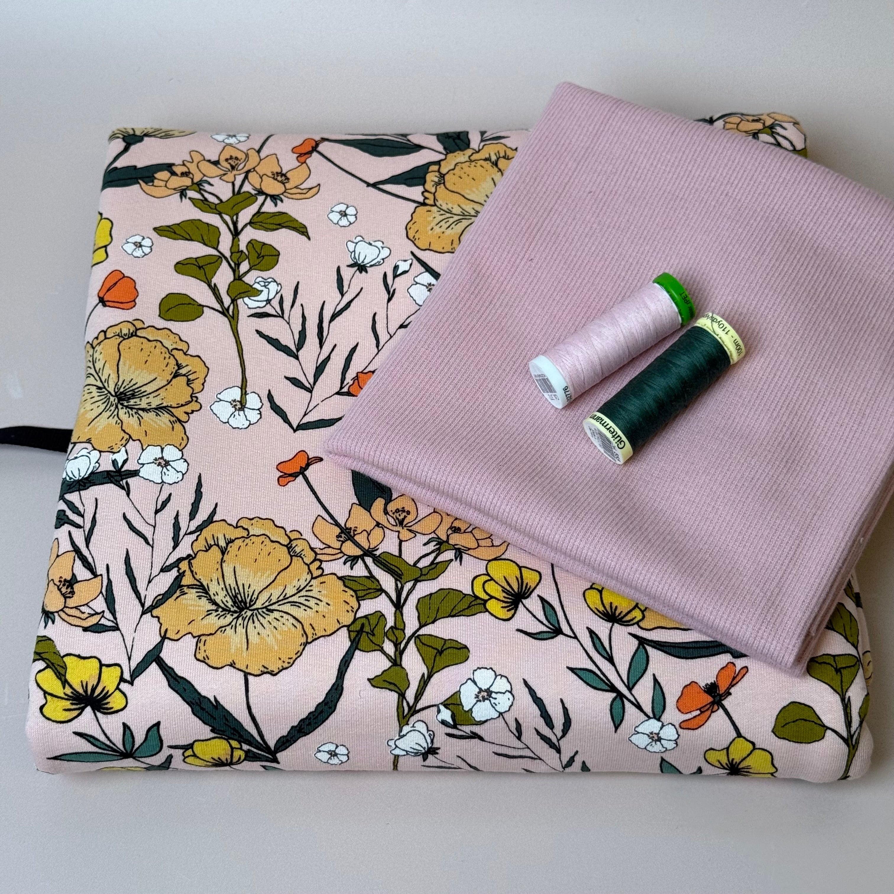 Colour Bundles - Summer Flowers French Terry and Ribbing