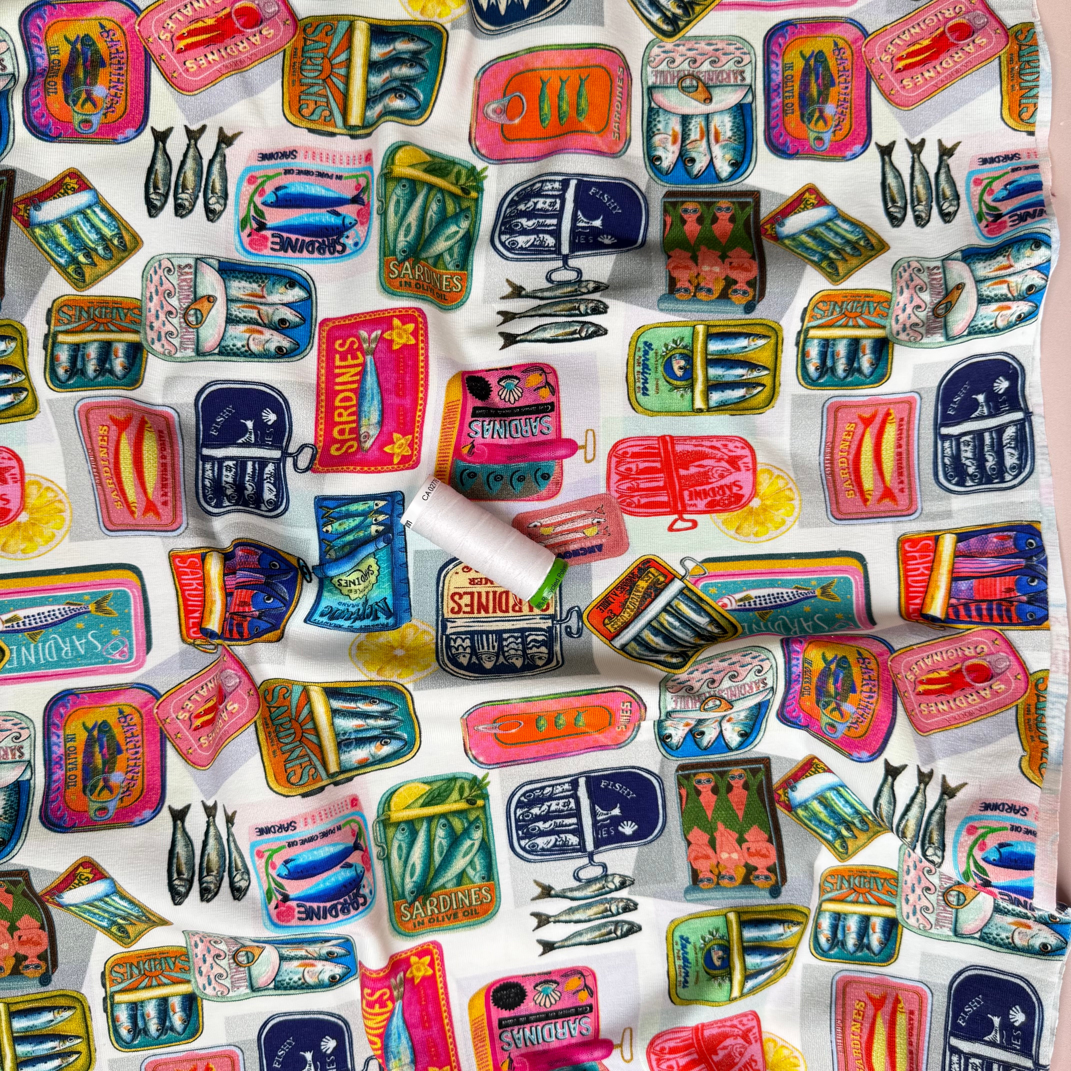 Sardine White Cotton Jersey Fabric
