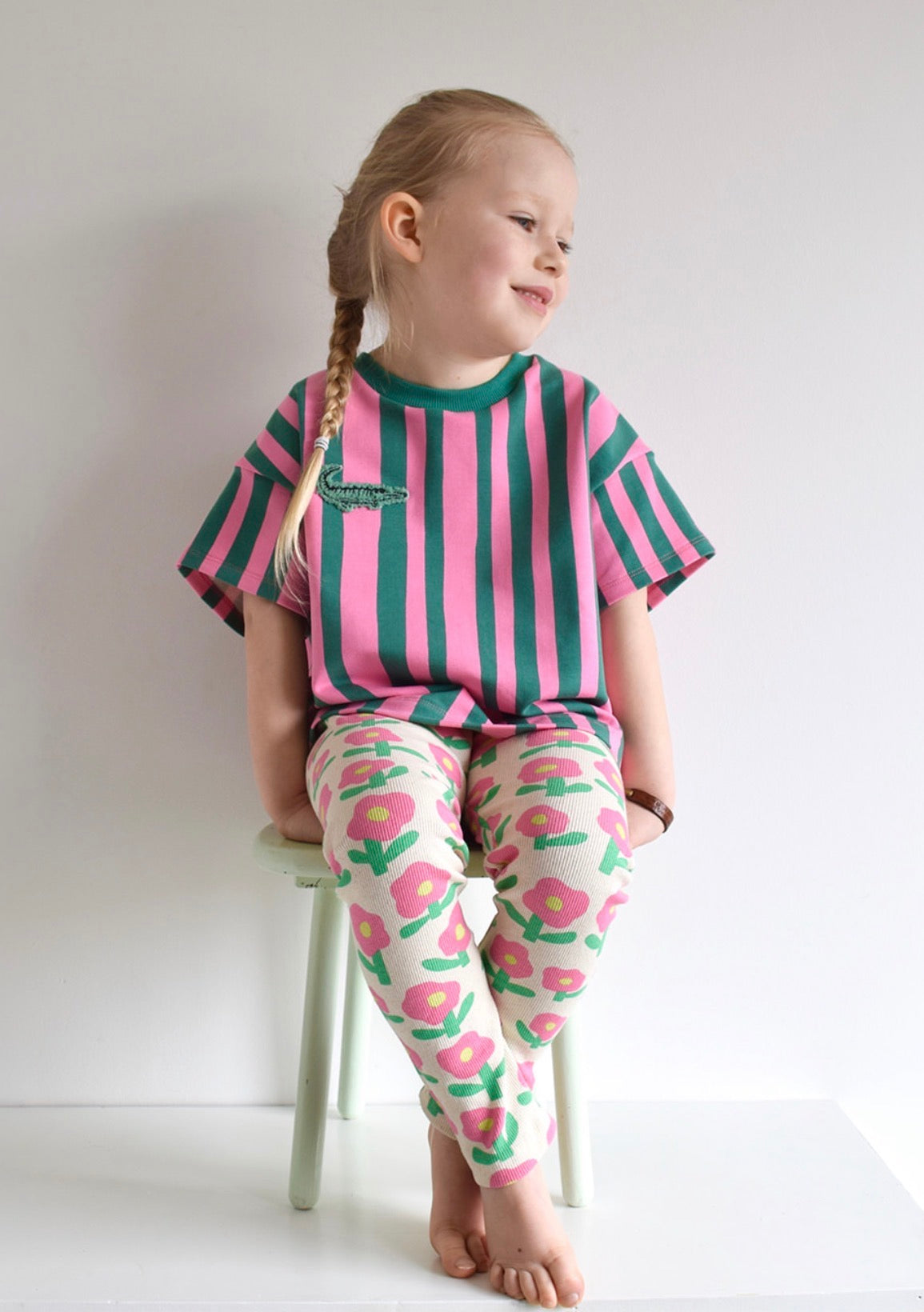 Red Flowers Organic GOTS Cotton Ribbed Jersey
