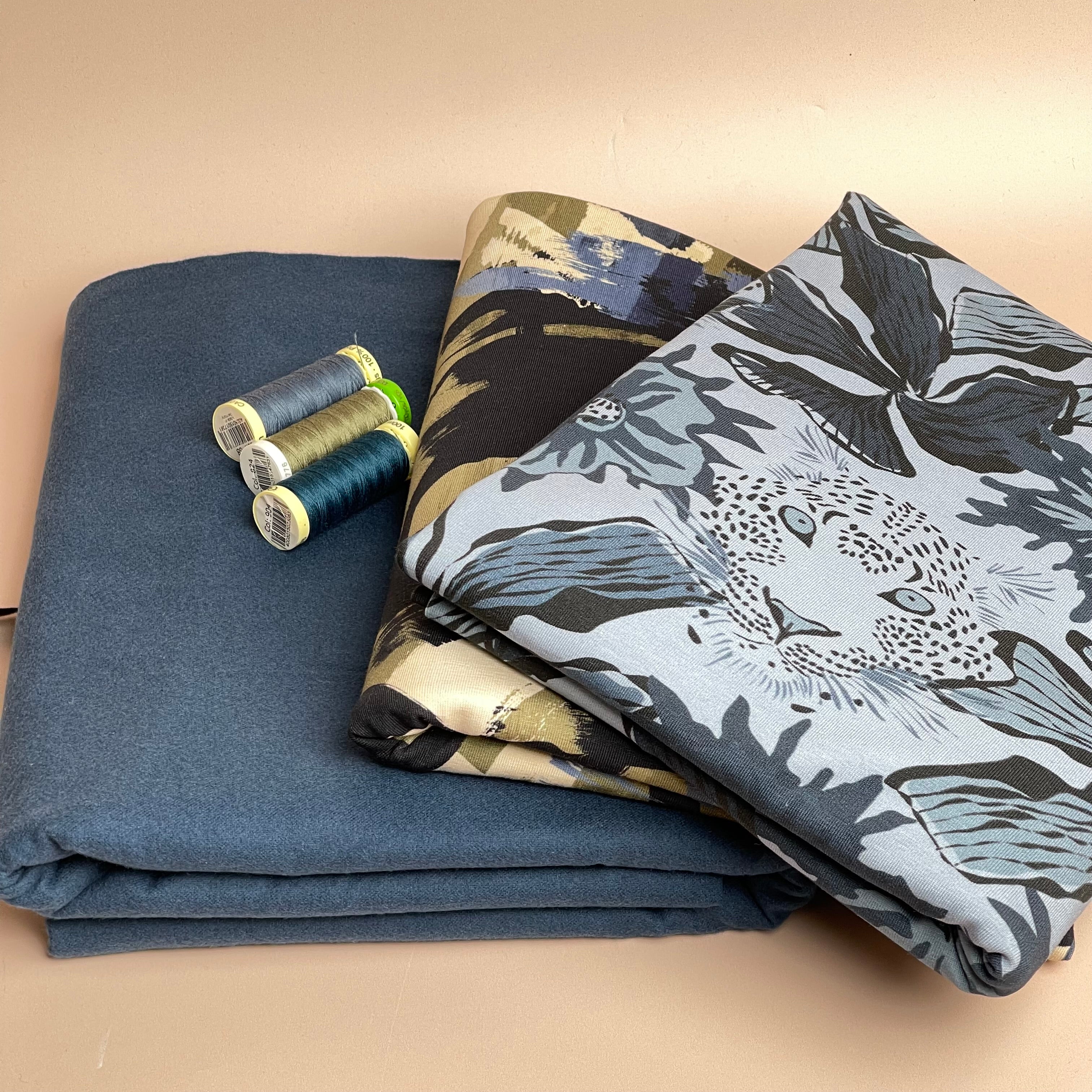 Limited Edition - Luxury Pyjama Kit with Printed Cotton Jersey and Deep Ocean Flannel