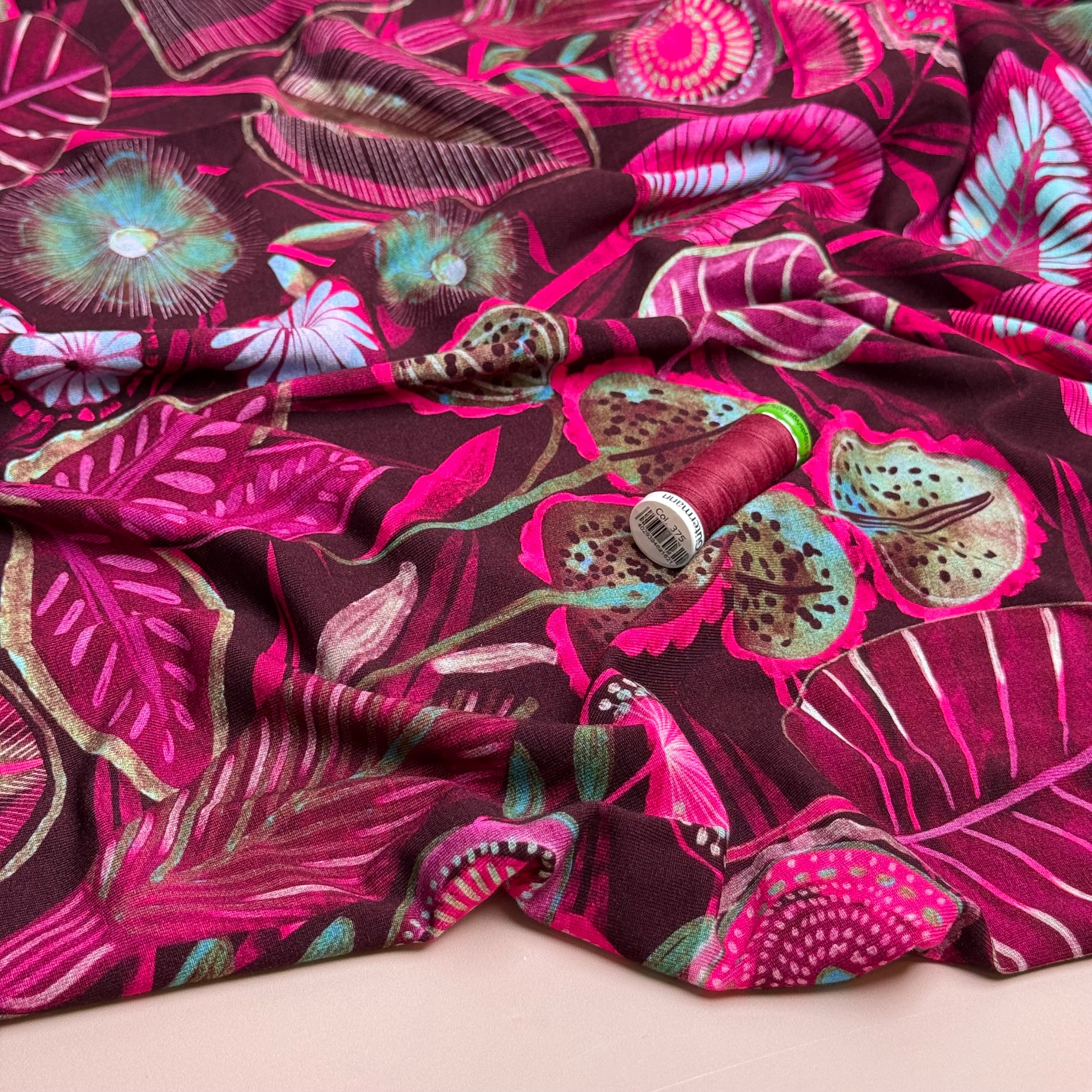 Botanical Blooms Viscose Jersey Fabric