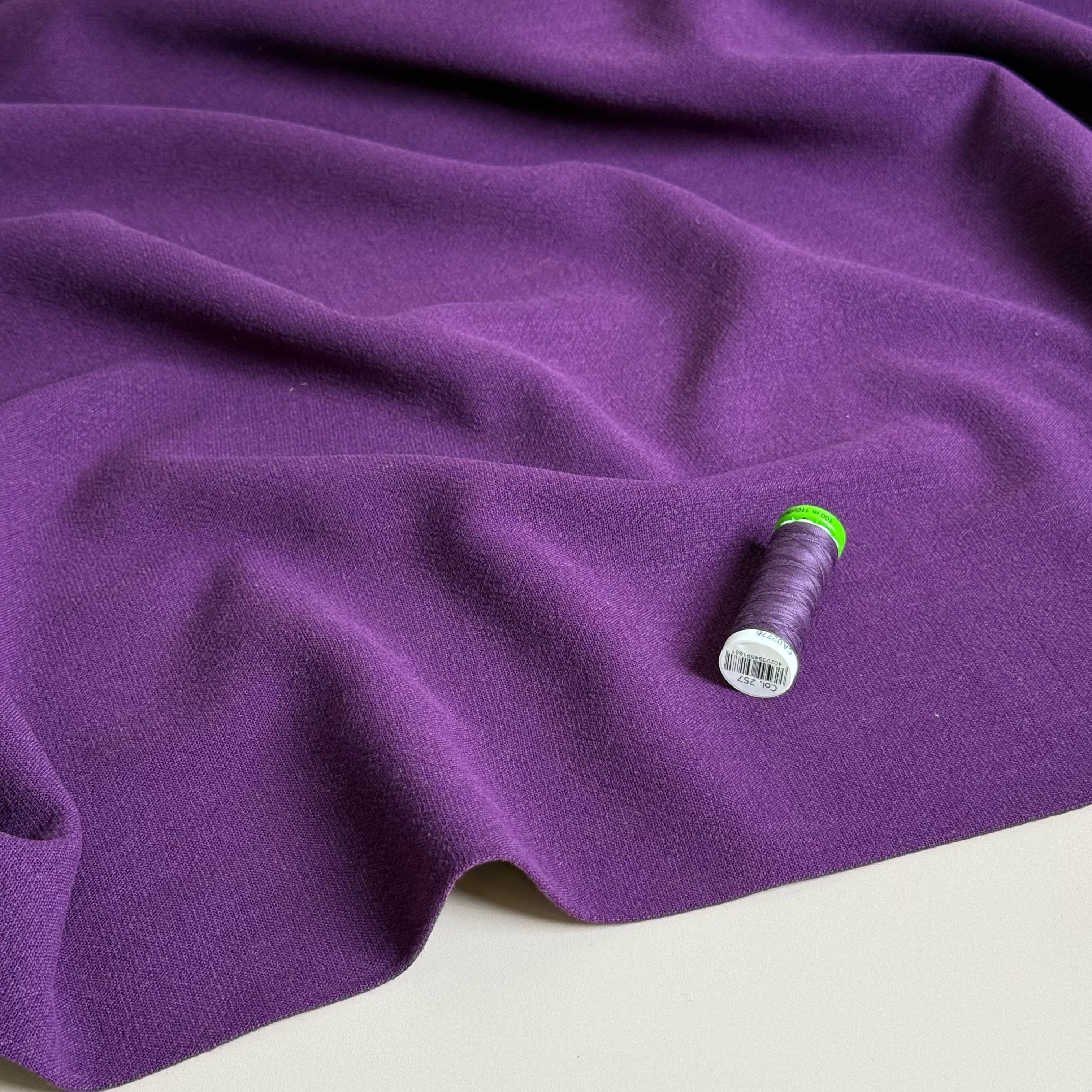 Flow Purple Viscose Linen Blend Dress Fabric