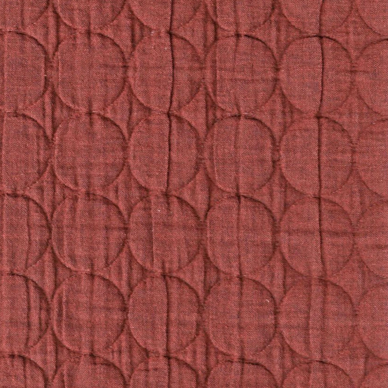 Cousette - Circles Quilted Jacquard Fabric in Chocolate