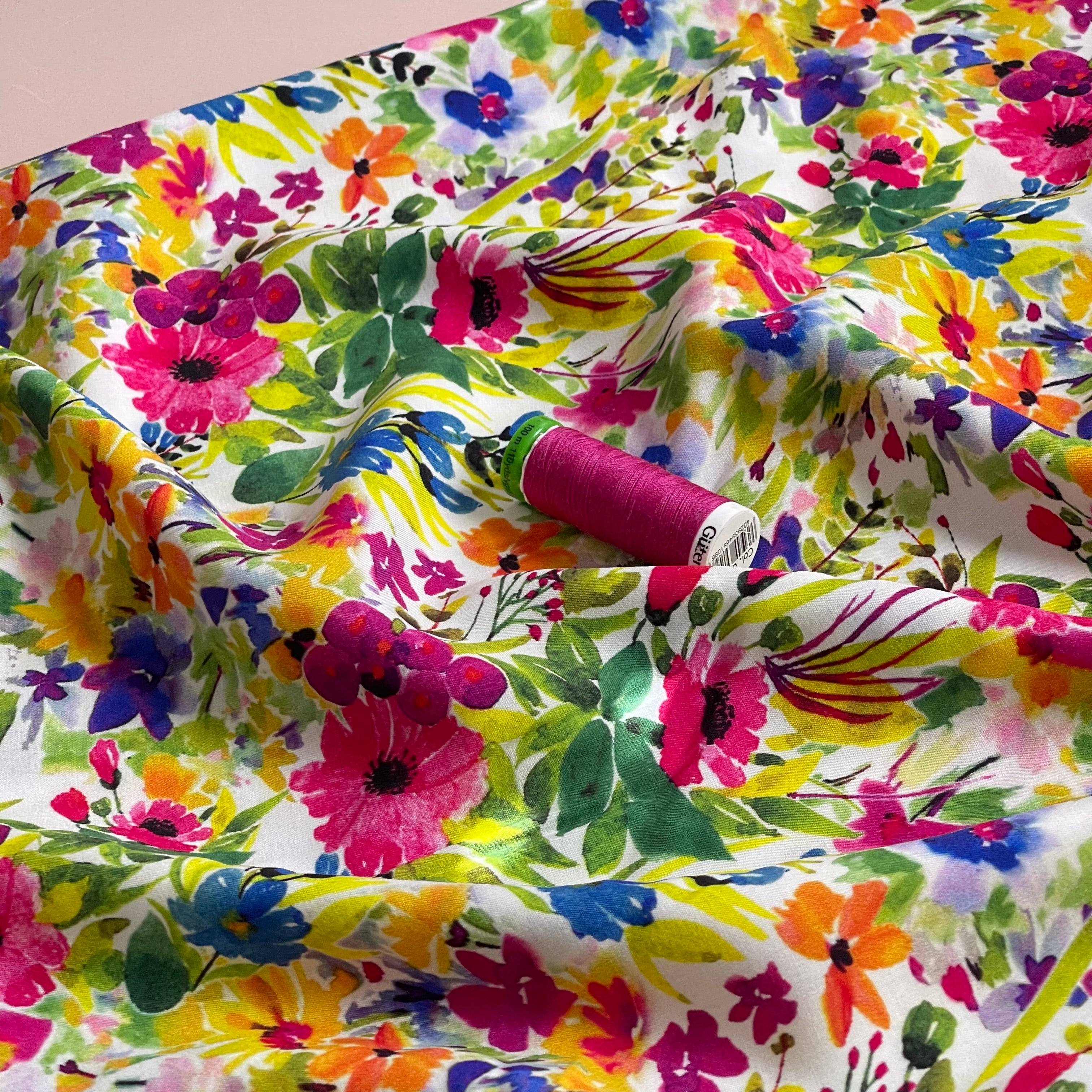 Sunny Meadow Viscose Fabric