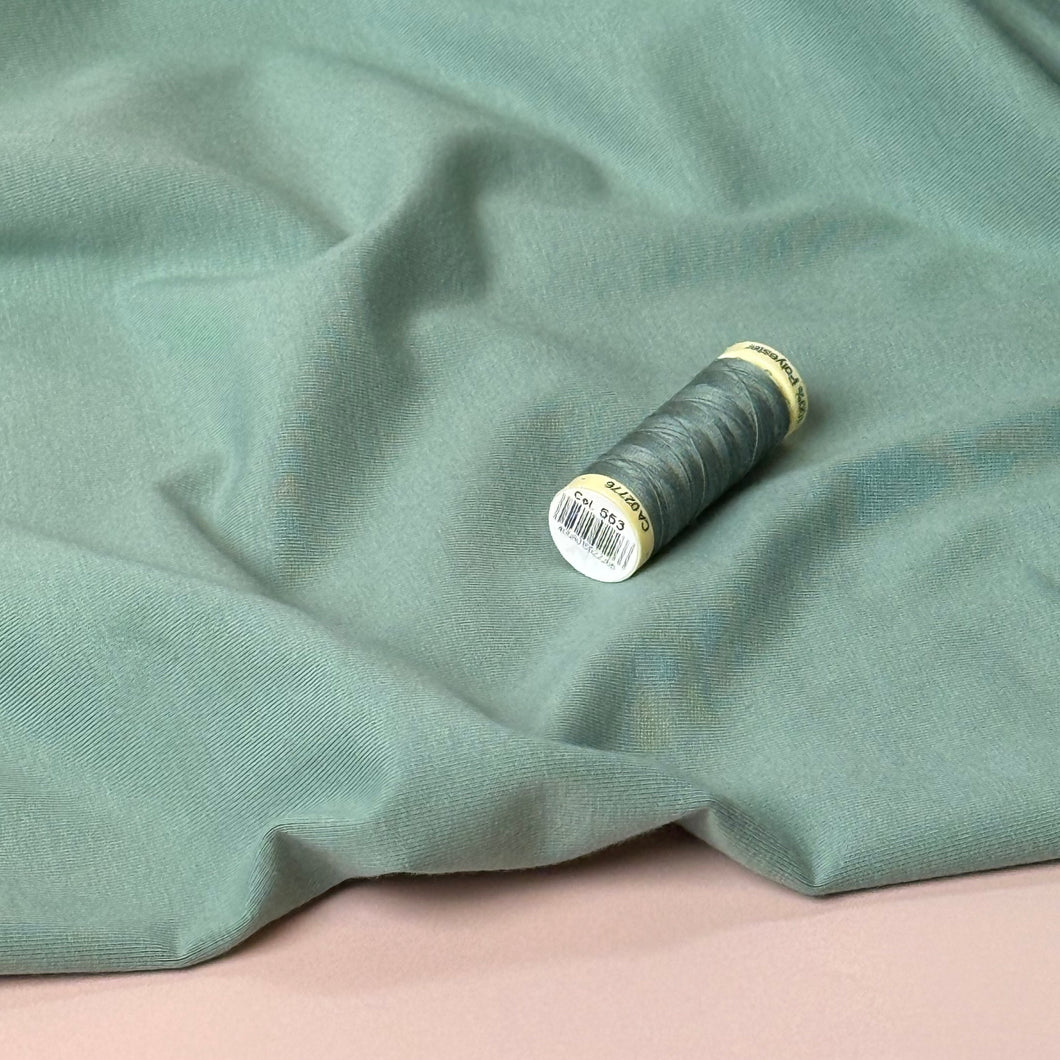 Essential Chic Sage Green Plain Cotton Jersey Fabric
