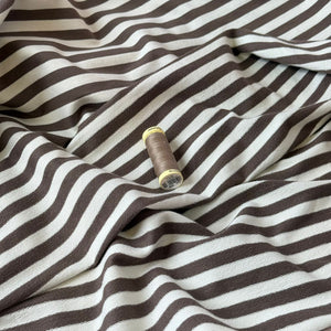 Yarn Dyed Brown Stripes Looped Back Cotton French Terry