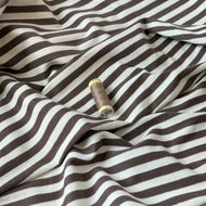 Yarn Dyed Brown Stripes Looped Back Cotton French Terry
