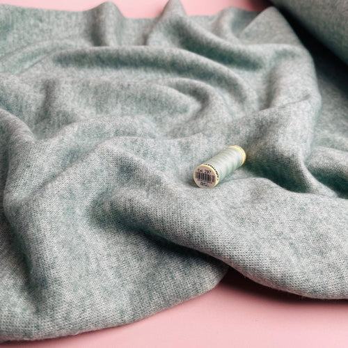 REMNANT 0.63 Metre - Snug Viscose Blend Sweater Knit in Wasabi Green Melange
