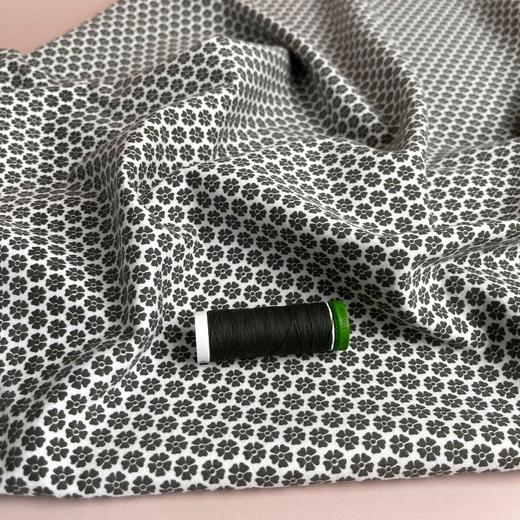 Danish Design - Khaki Clover Cotton Jersey Fabric