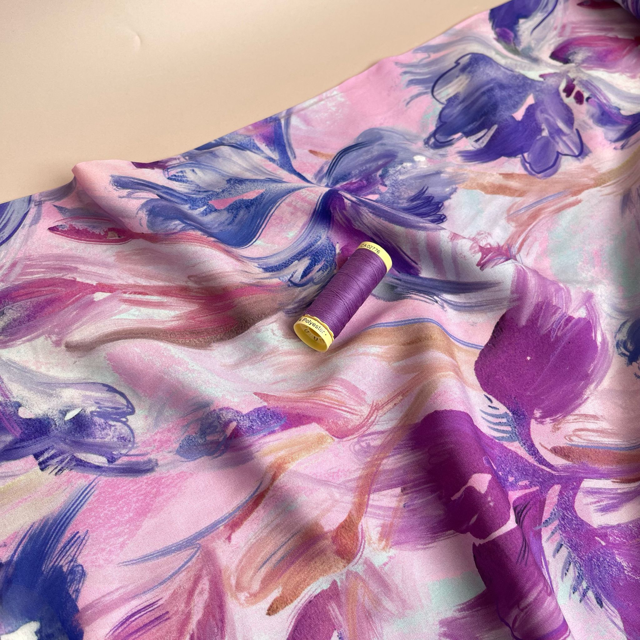 PRE-ORDER Watercolour Tulips Viscose Fabric (due by end of May)