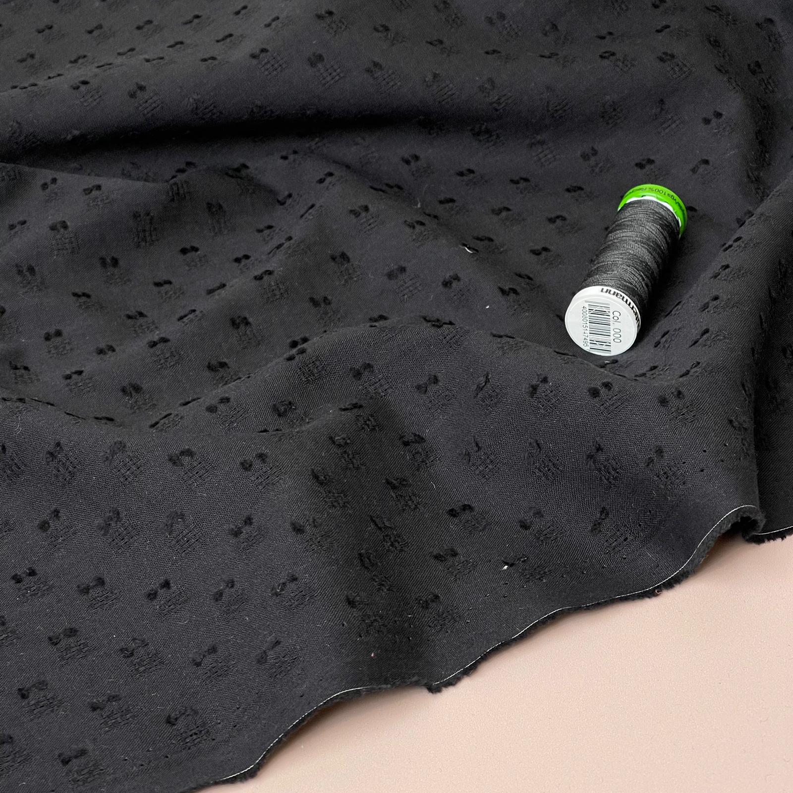 Black Cotton Dobby Fabric