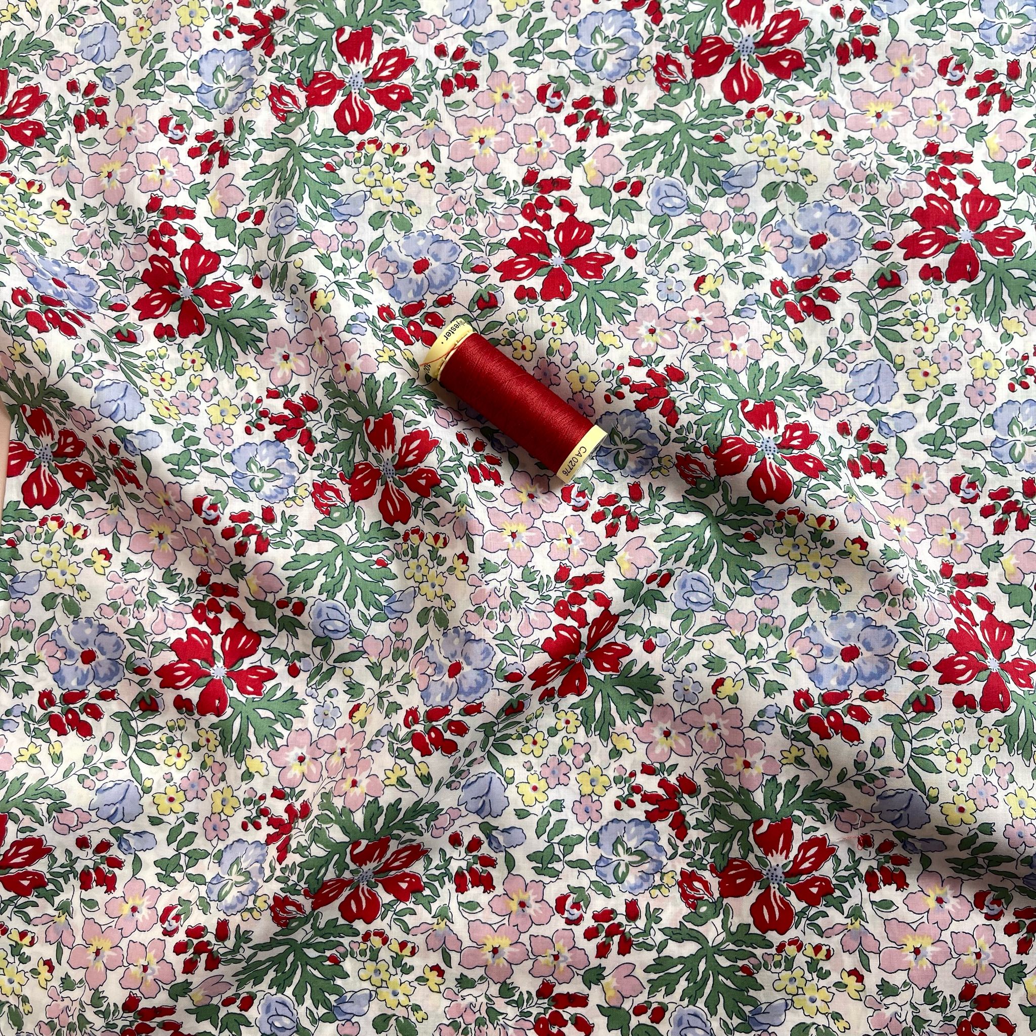 Summer Ditsy Meadow Cotton Lawn Fabric