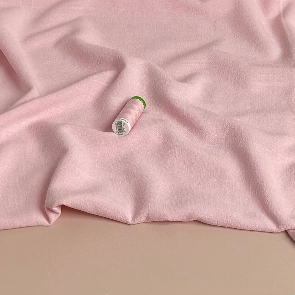 Flow Powder Pink Viscose Linen Blend Dress Fabric