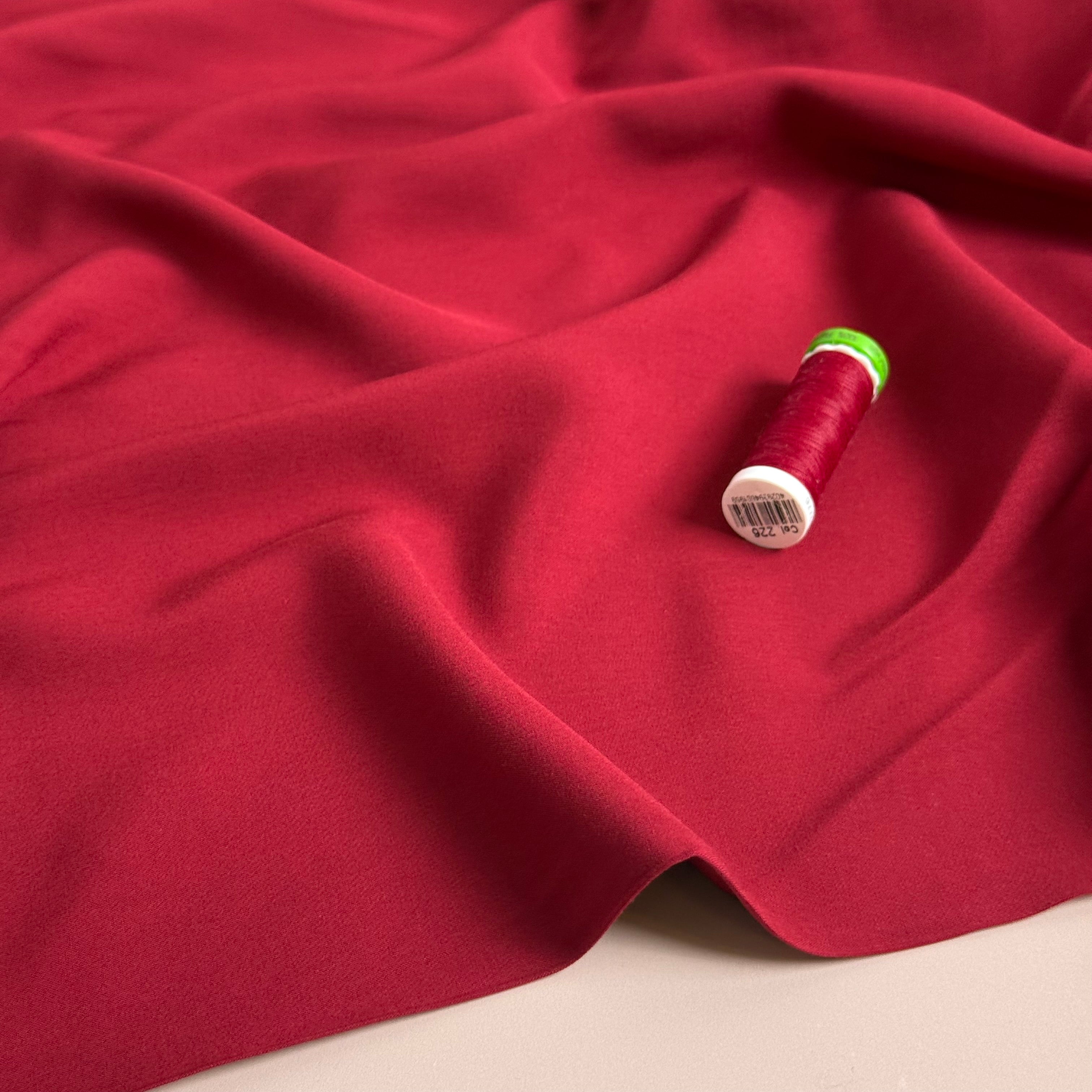 Elegance Red Plain ECOVERO Viscose Fabric
