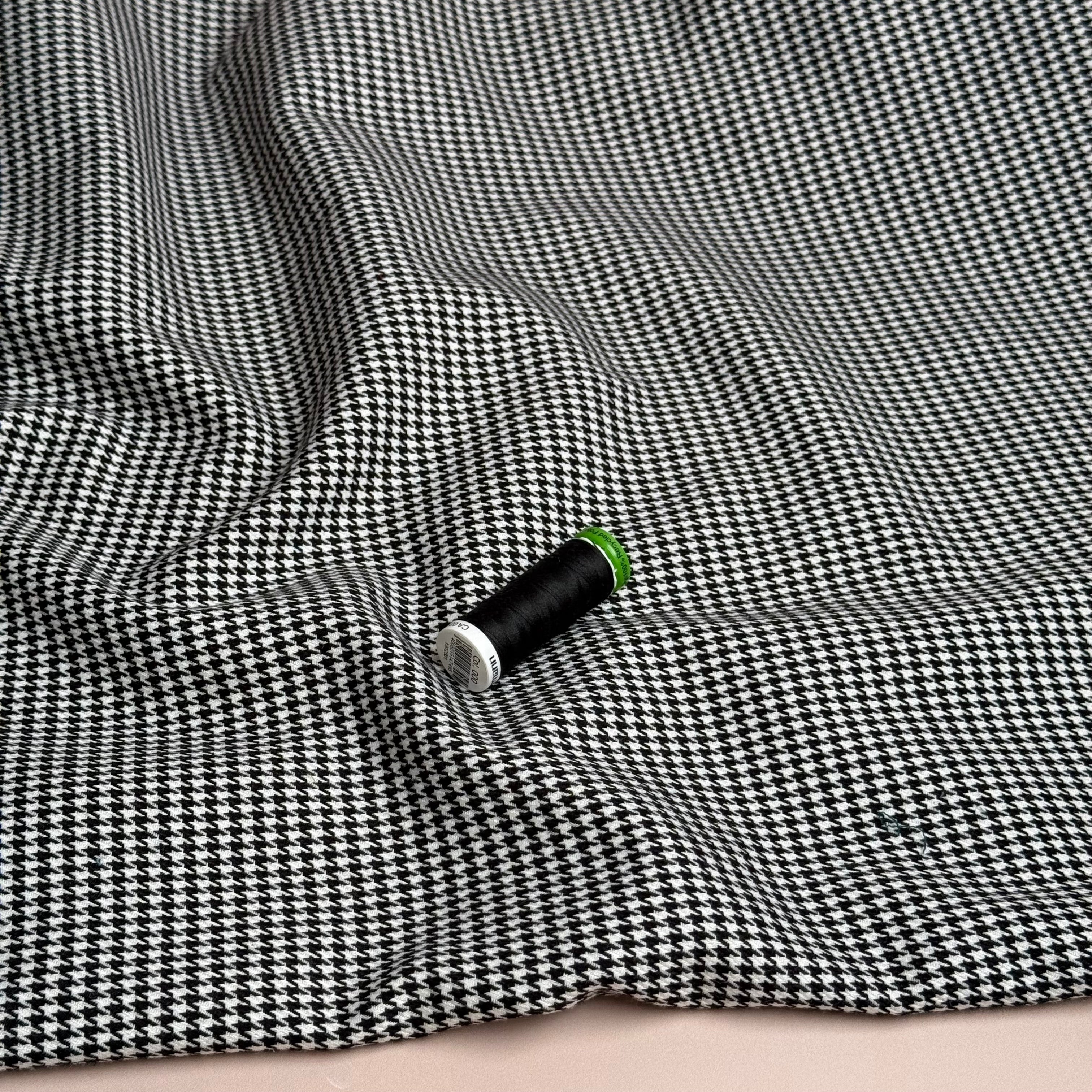Pied De Poule Puppy Tooth Viscose Blend Trouser Fabric