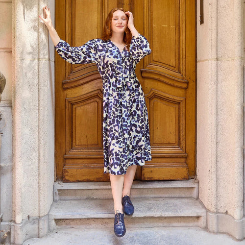 Atelier Jupe - Blue Animal Print Viscose Fabric