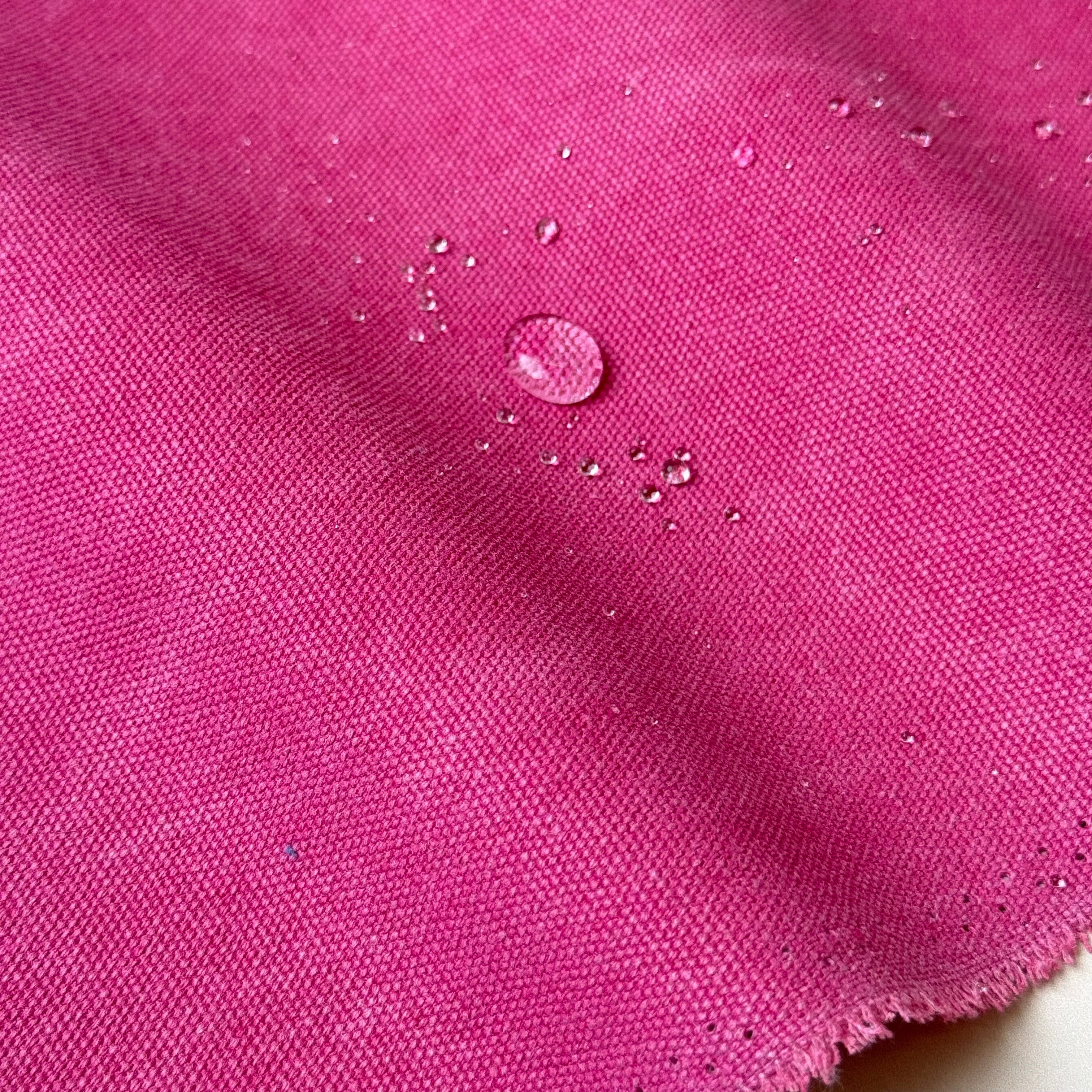 Water Repellent Waxed Cotton Canvas Fabric in Fuschia