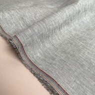REMNANT 1.90 metres - Silver Grey Yarn Dyed Pure Linen Fabric