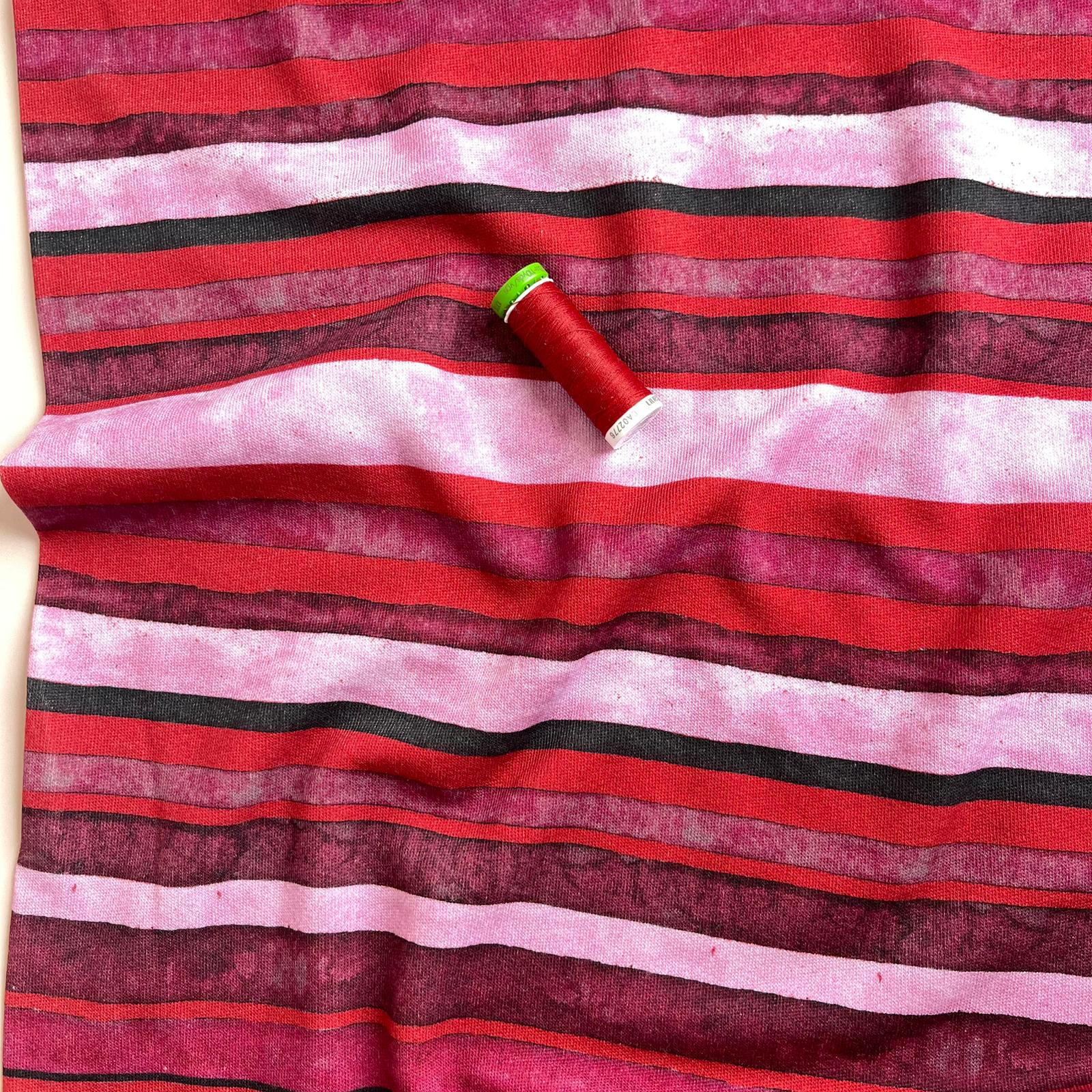 Valentine Stripes Cotton French Terry