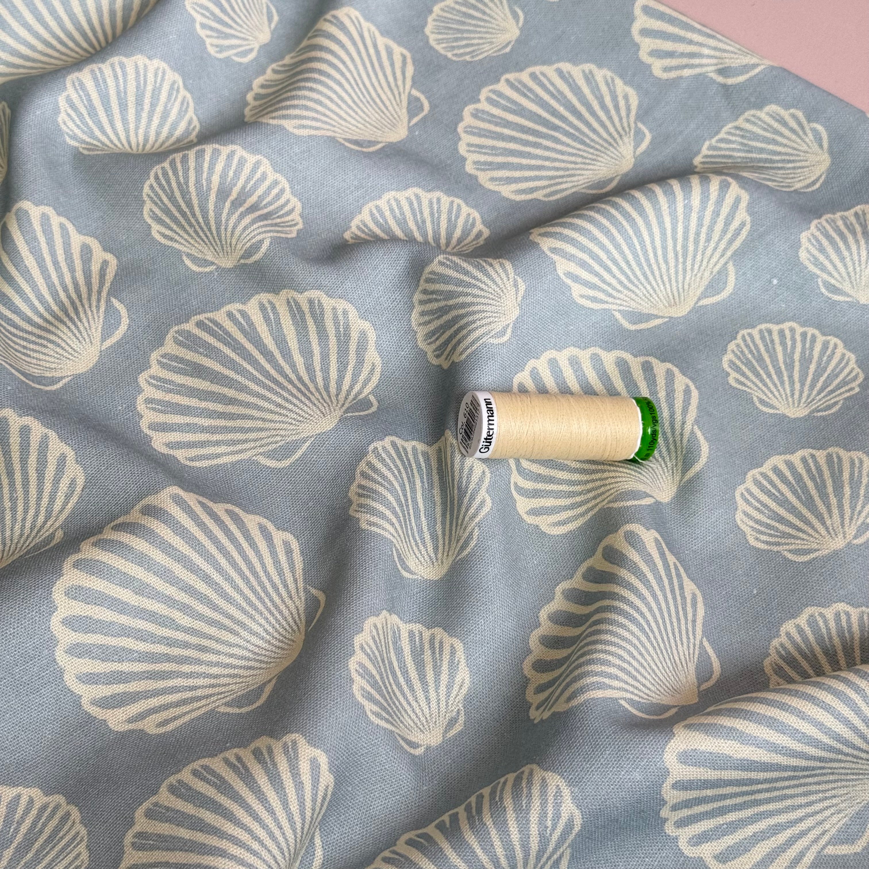 Oyster Shells Viscose Linen Fabric