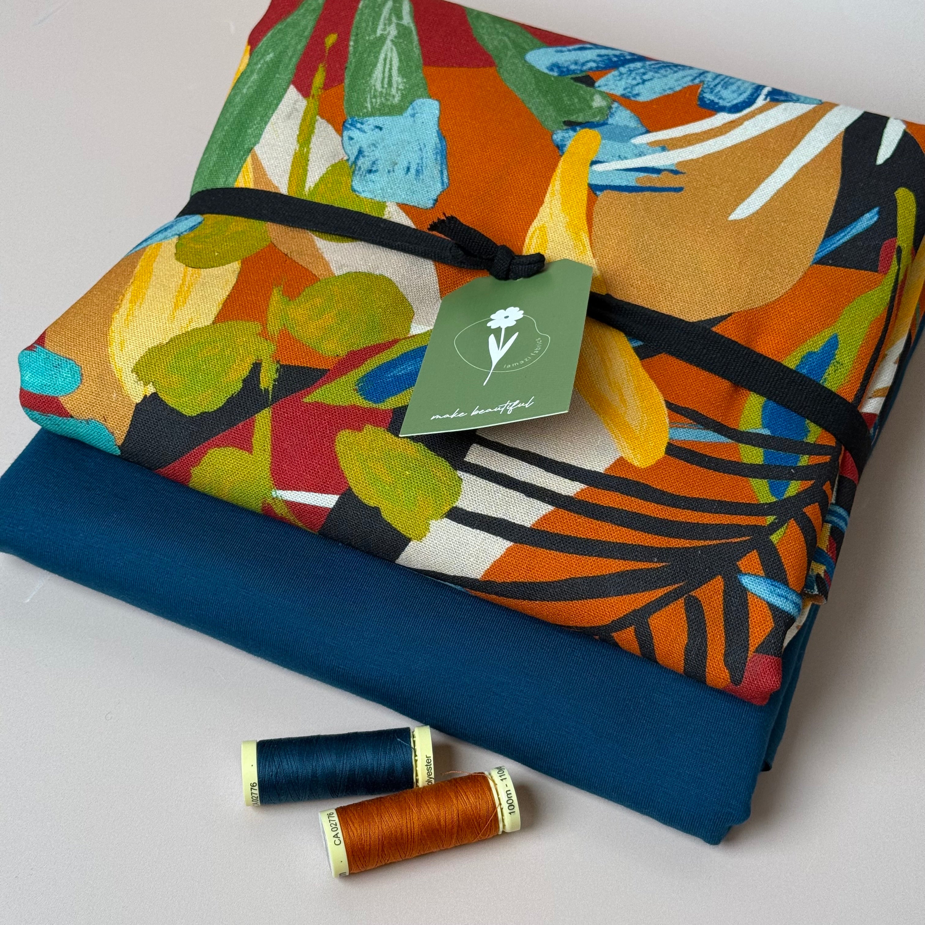 Make An Outfit Colour Bundle and Sewing Kit - Skyline Tee in Cotton Jersey and Spring Trousers in Tropical Linen