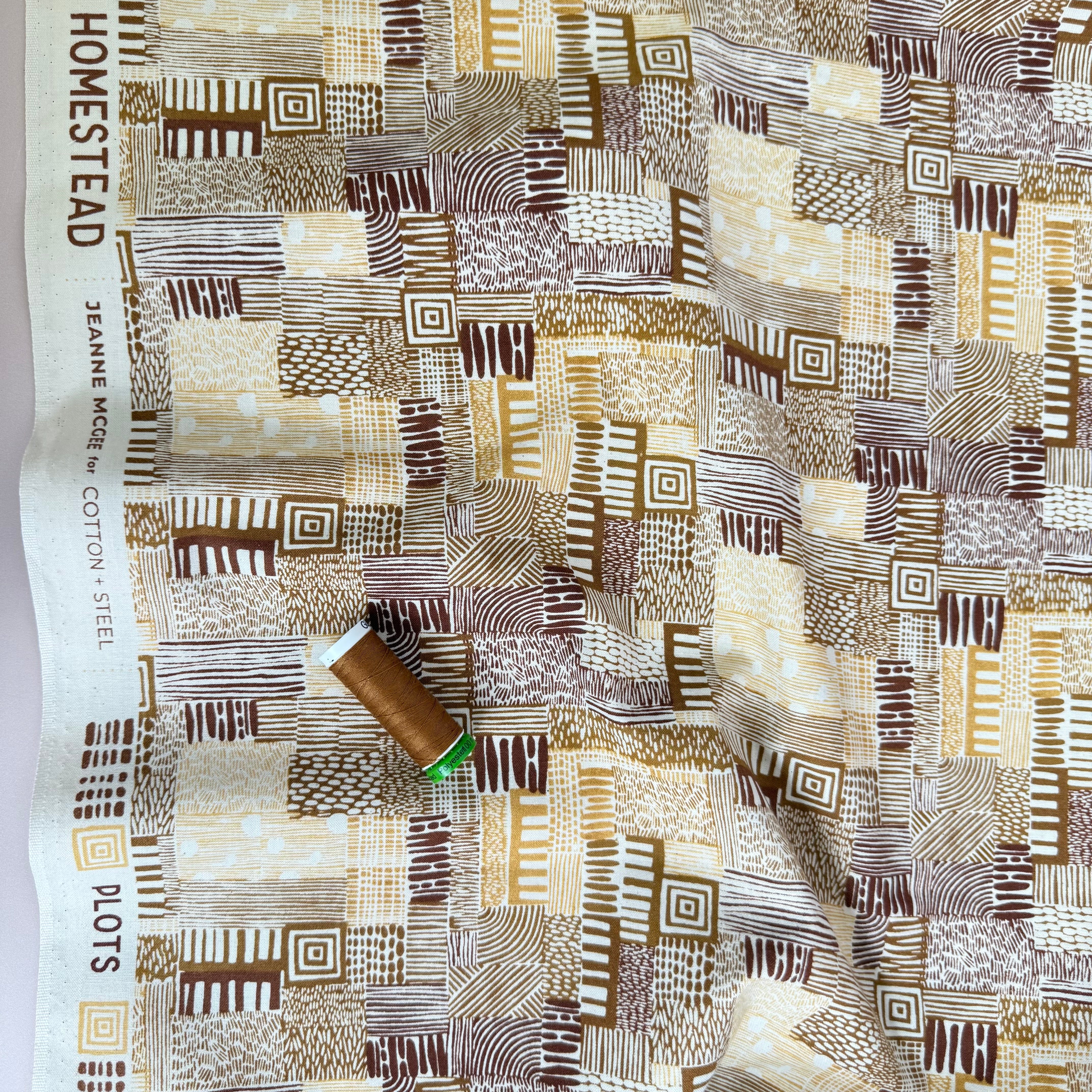 Cotton and Steel - Plots in Gold Sand Japanese Unbleached Cotton
