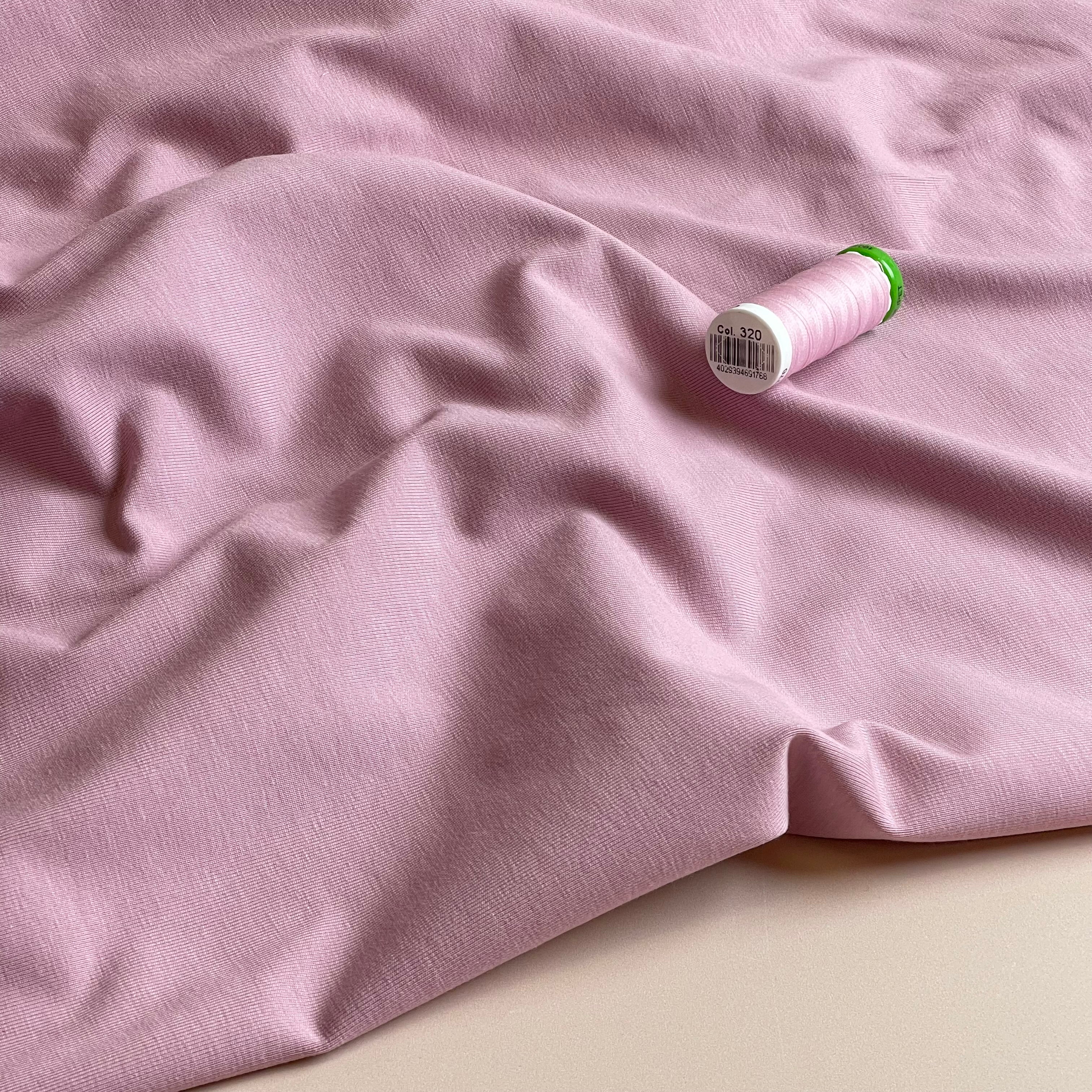 Essential Chic Old Pink Plain Cotton Jersey Fabric