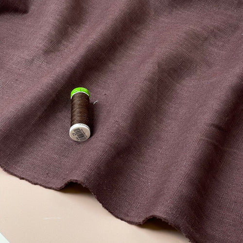 Breeze Chocolate Brown - Enzyme Washed Pure Linen Fabric